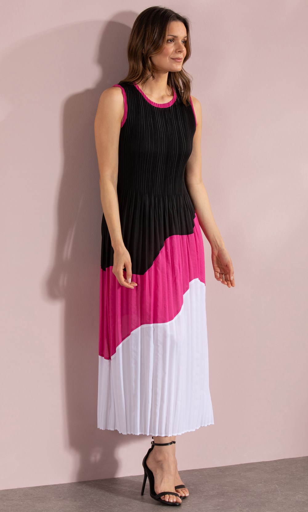 Sleeveless Colour Block Maxi dress
