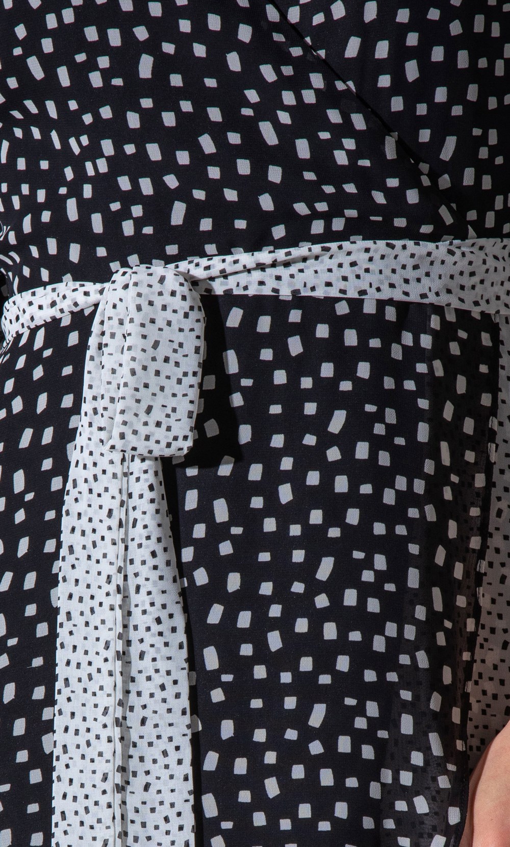 Layered Confetti Print Wrap Midi Dress