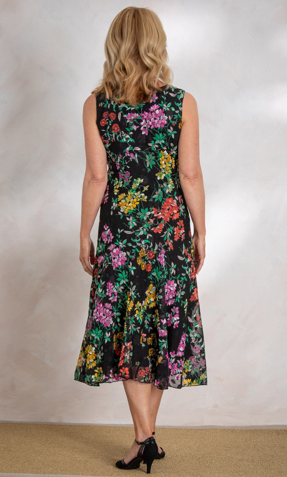 Anna Rose Bias Cut Floral Print Midi Dress
