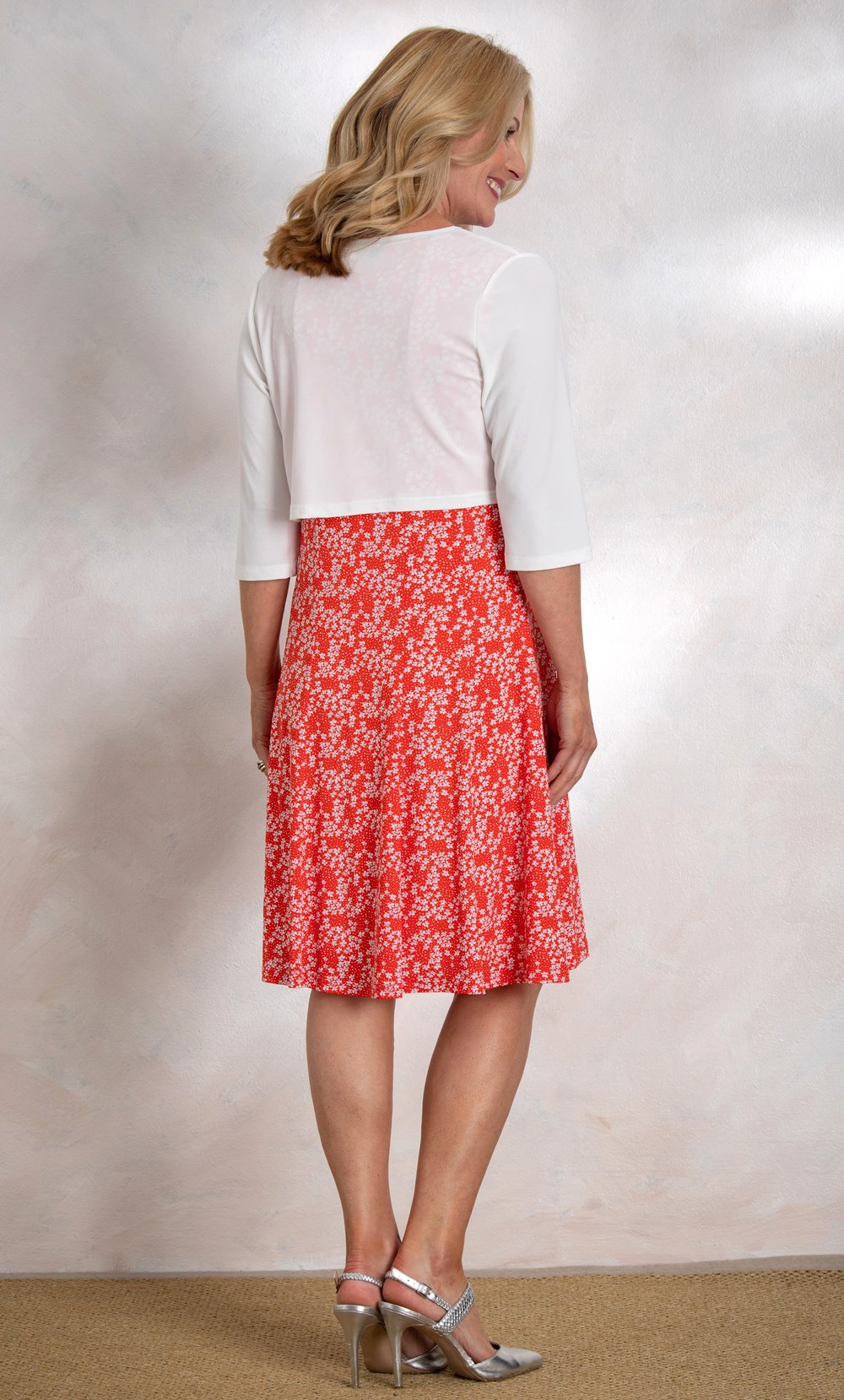 Anna Rose Dainty Floral Jersey Dress And Shrug