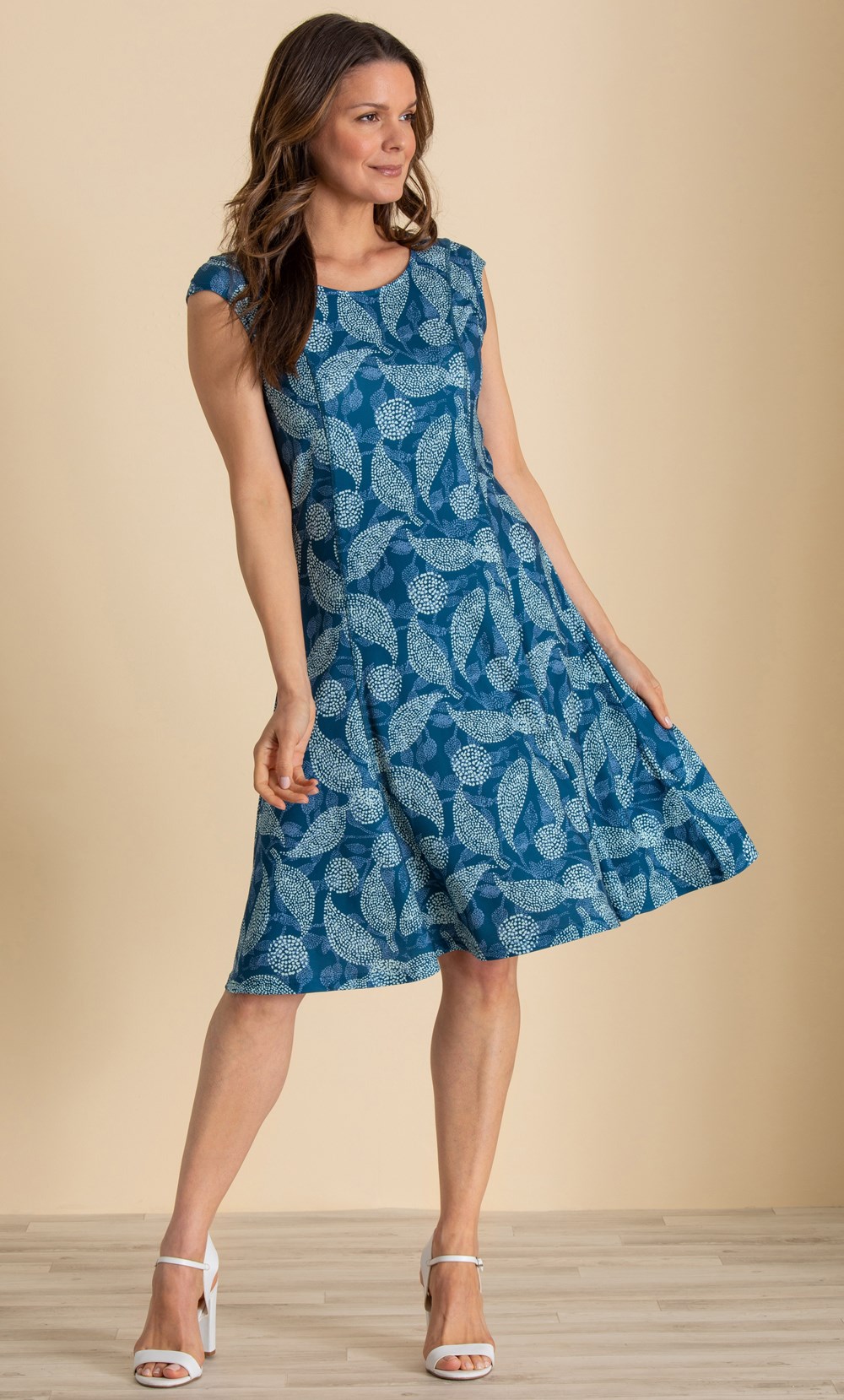 Printed Panelled Jersey Dress