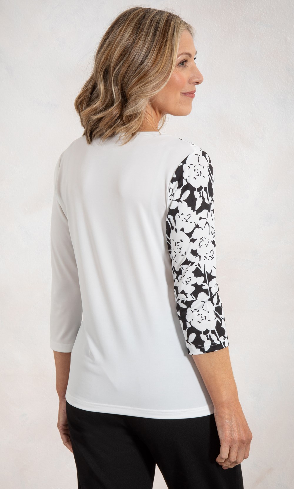 Anna Rose Embellished Placement Print Top