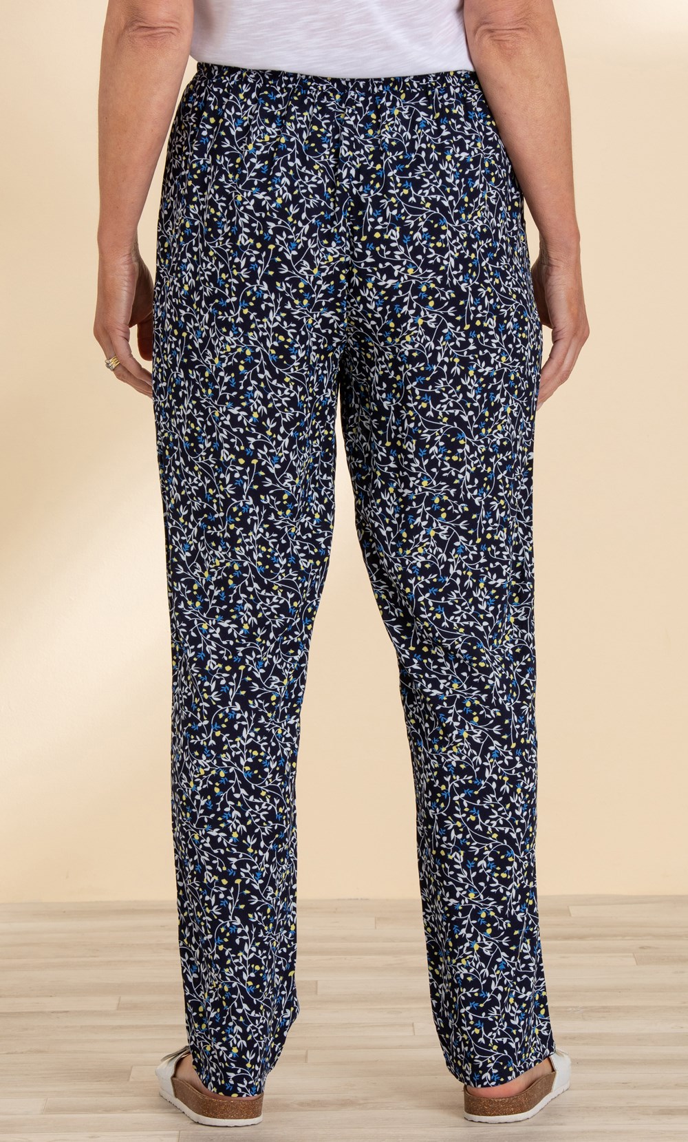 Anna Rose Printed Tapered Pull On Trousers
