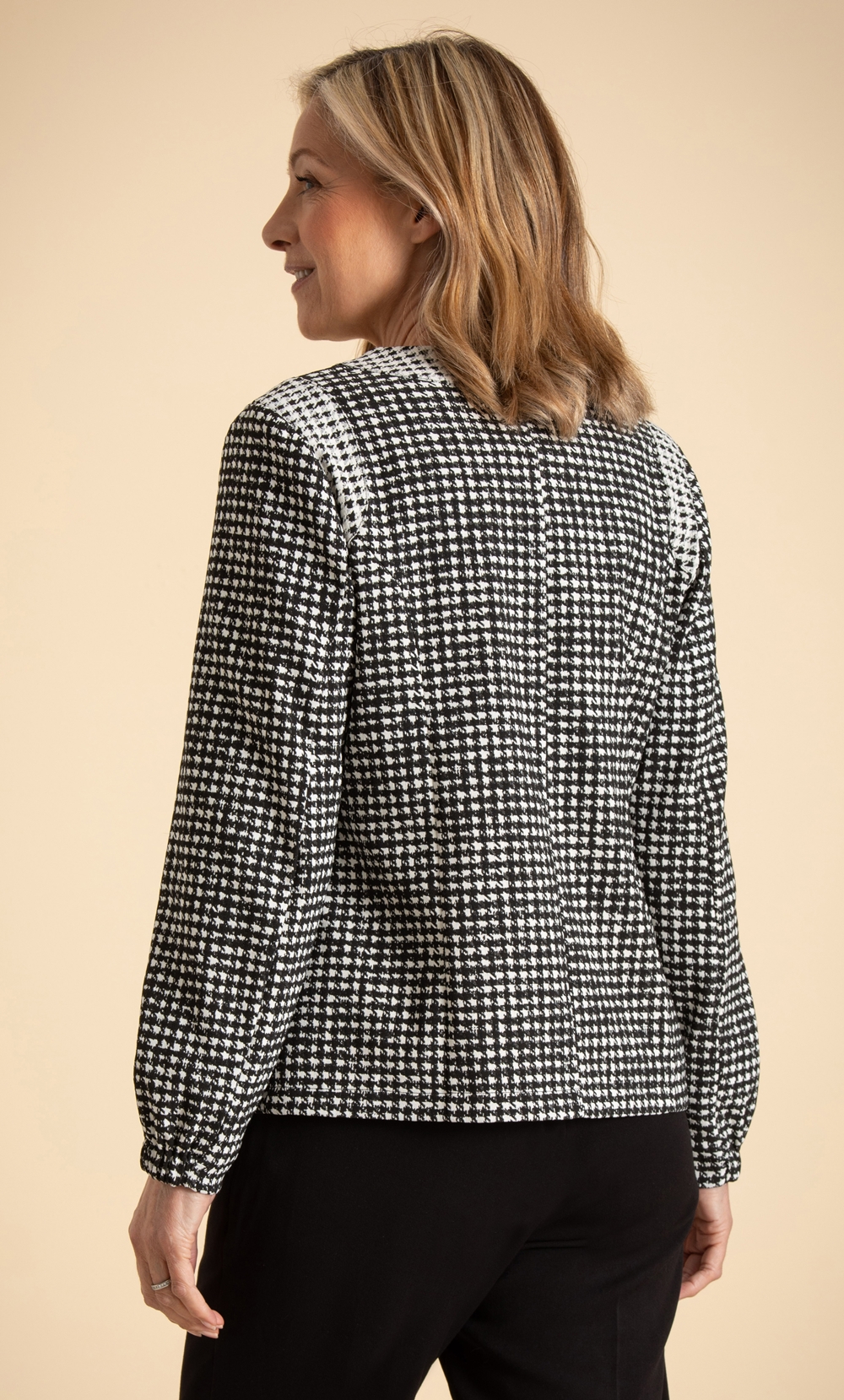 Anna Rose Jacquard Print Zip Jacket