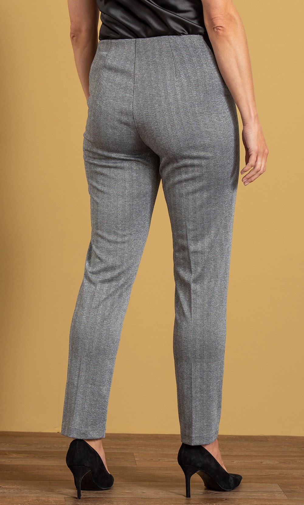 Shimmer Herringbone Slim Leg Trousers