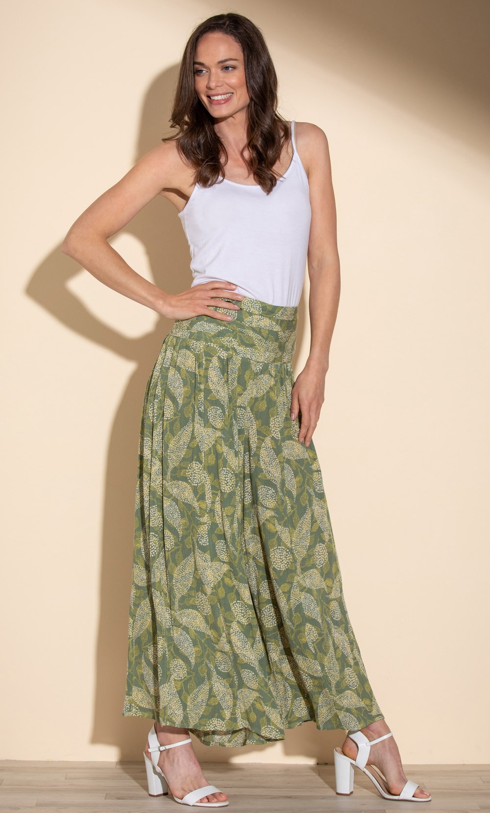 Printed Pull On Palazzo Trousers