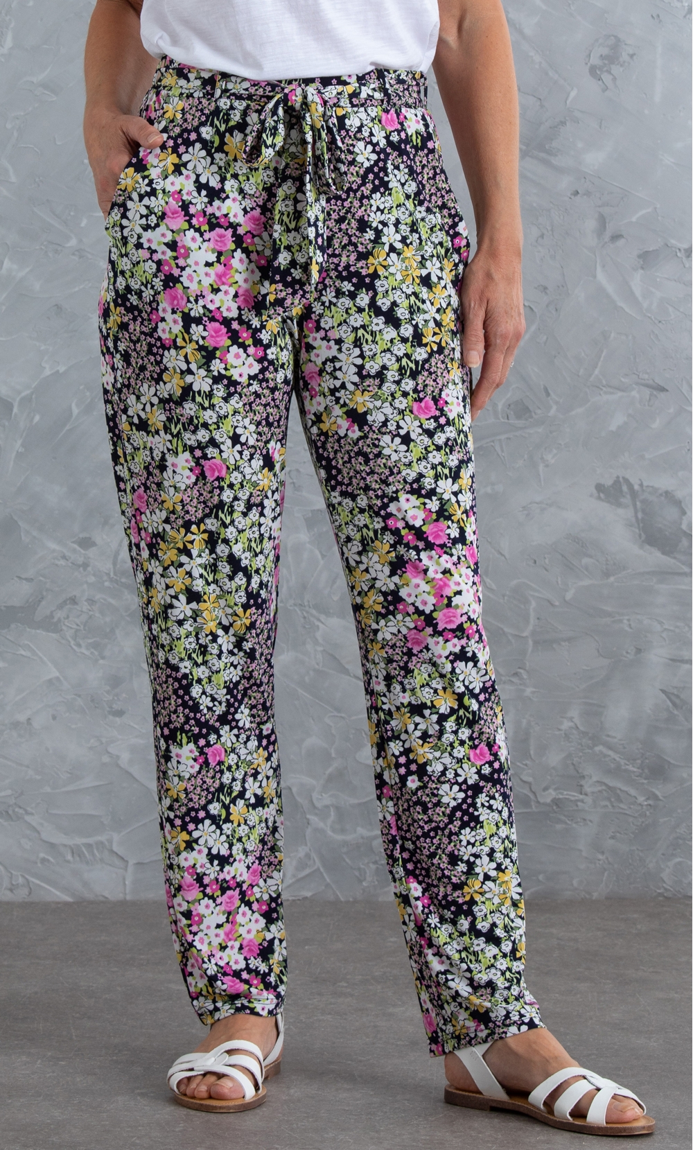 Anna Rose Floral Print Jersey Trouser