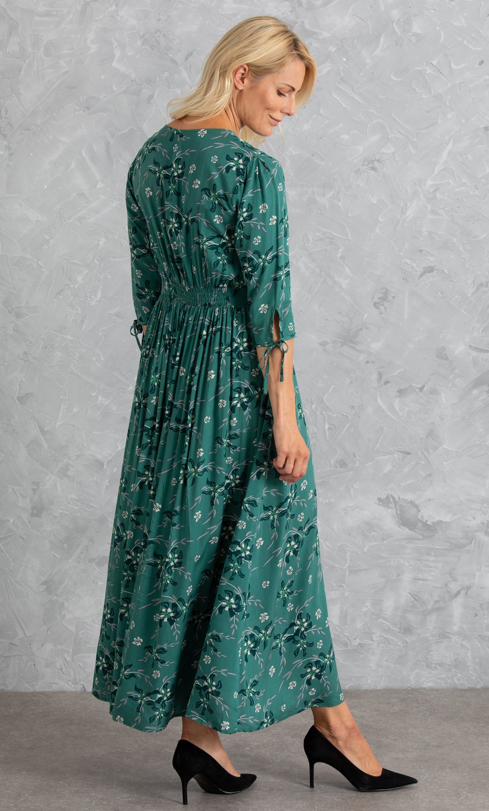 Fit And Flare Printed Maxi Dress