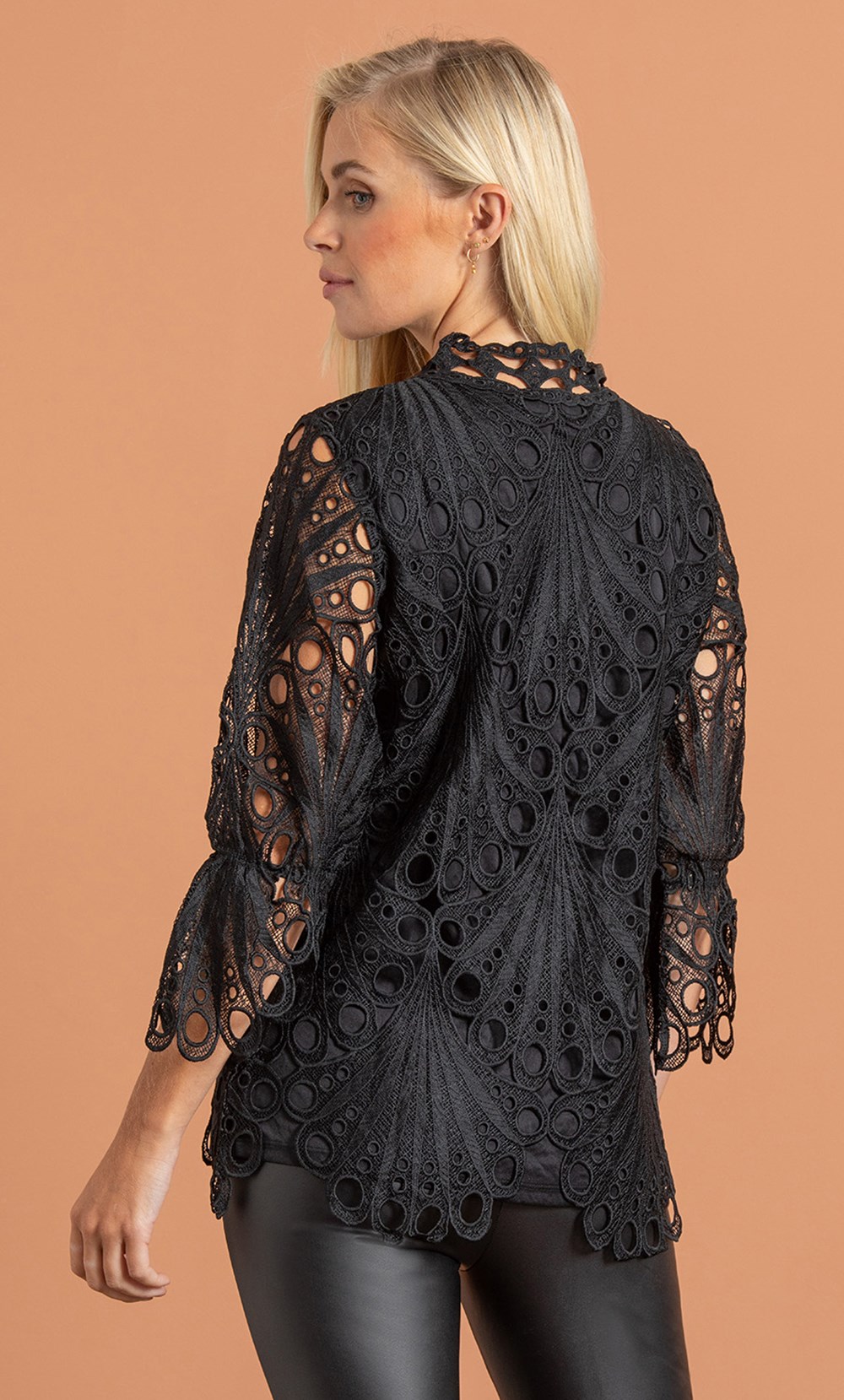 High Neck Crochet Lace Top