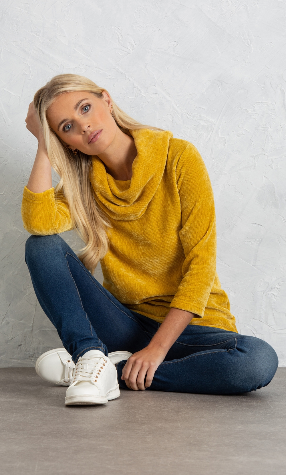 Chenille Cowl Neck Knit Top