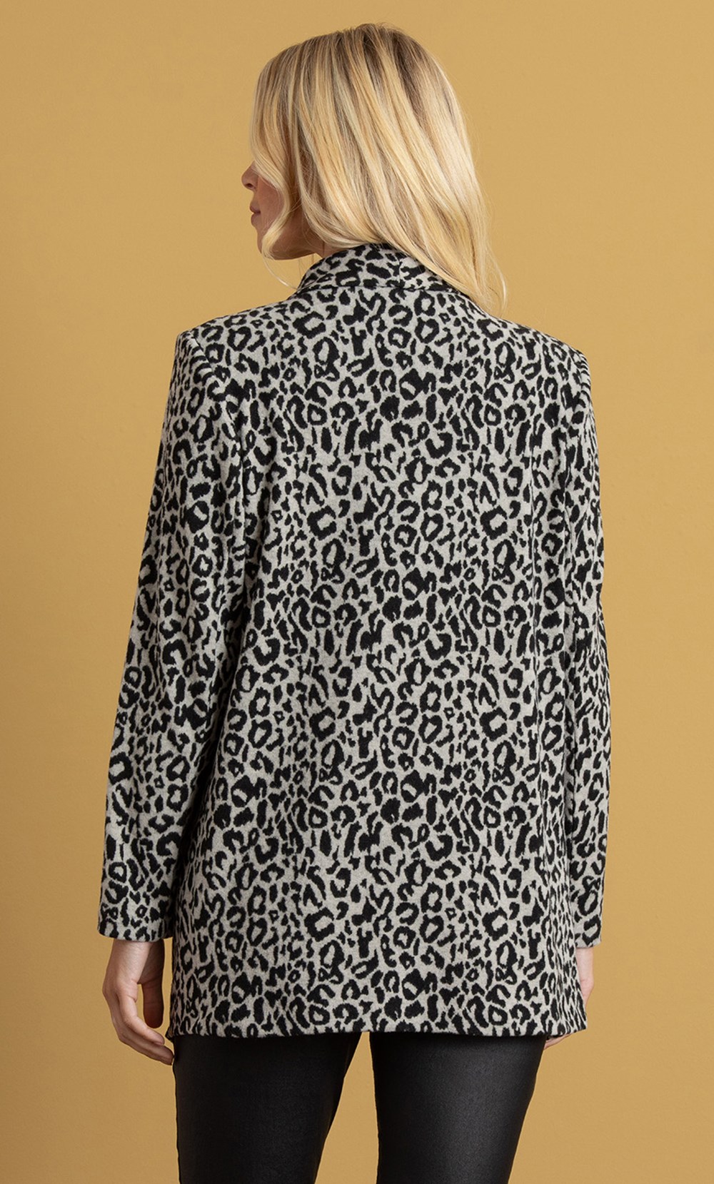 Animal Print Drape Front Knit Cardigan