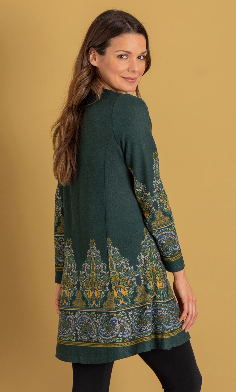 Paisley Border Print Knit Tunic