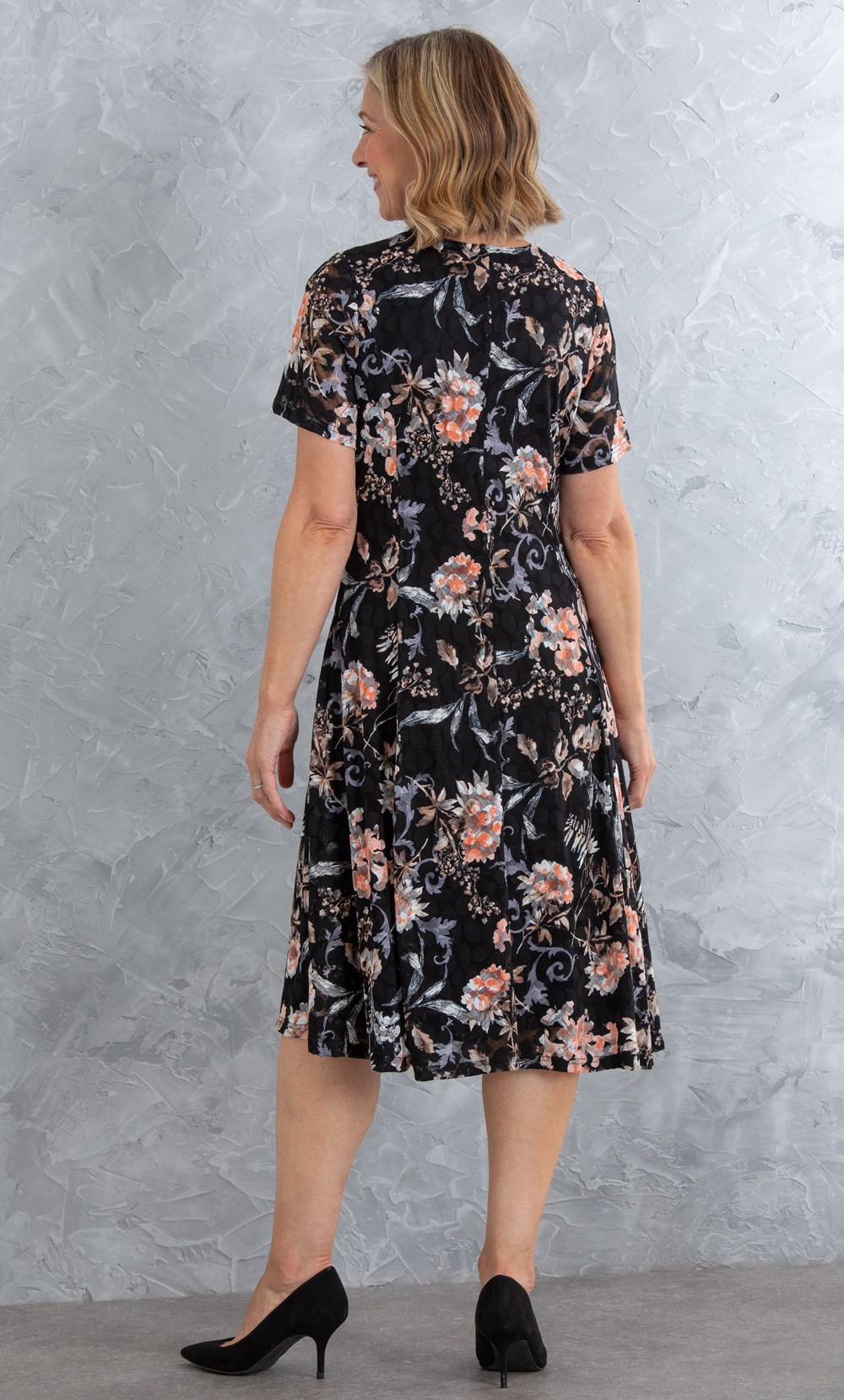 Anna Rose Floral Printed Lace Dress