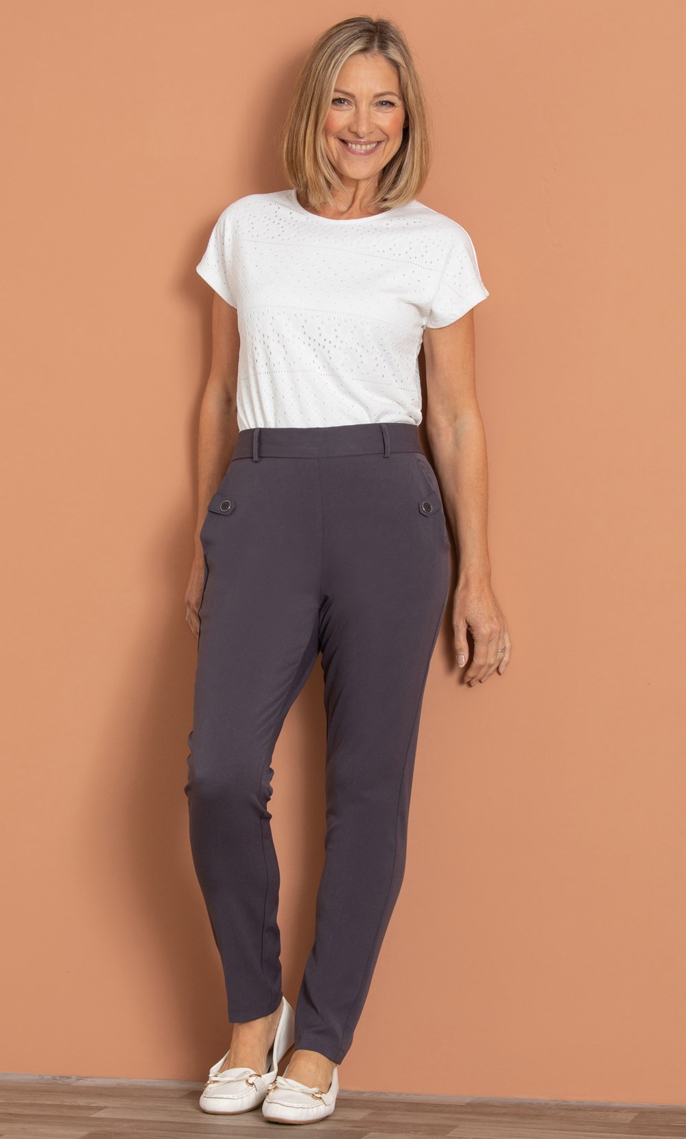 Anna Rose Slim Leg Trousers 27 Inch