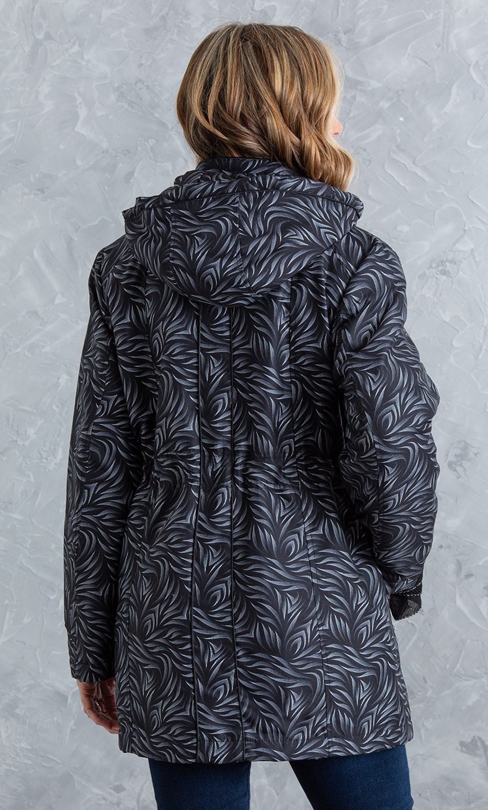 Anna Rose Printed Parka With Scarf