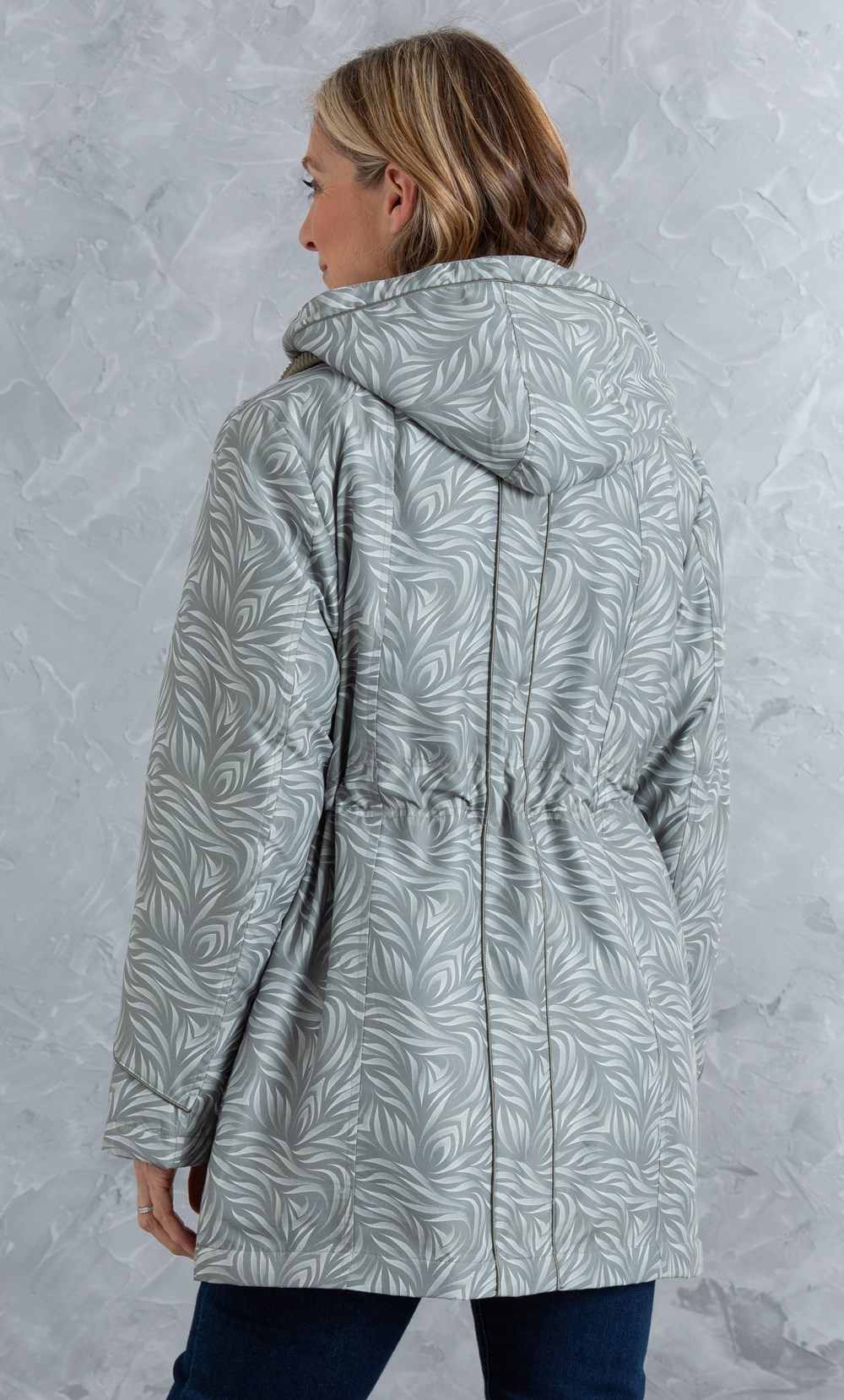 Anna Rose Printed Parka With Scarf