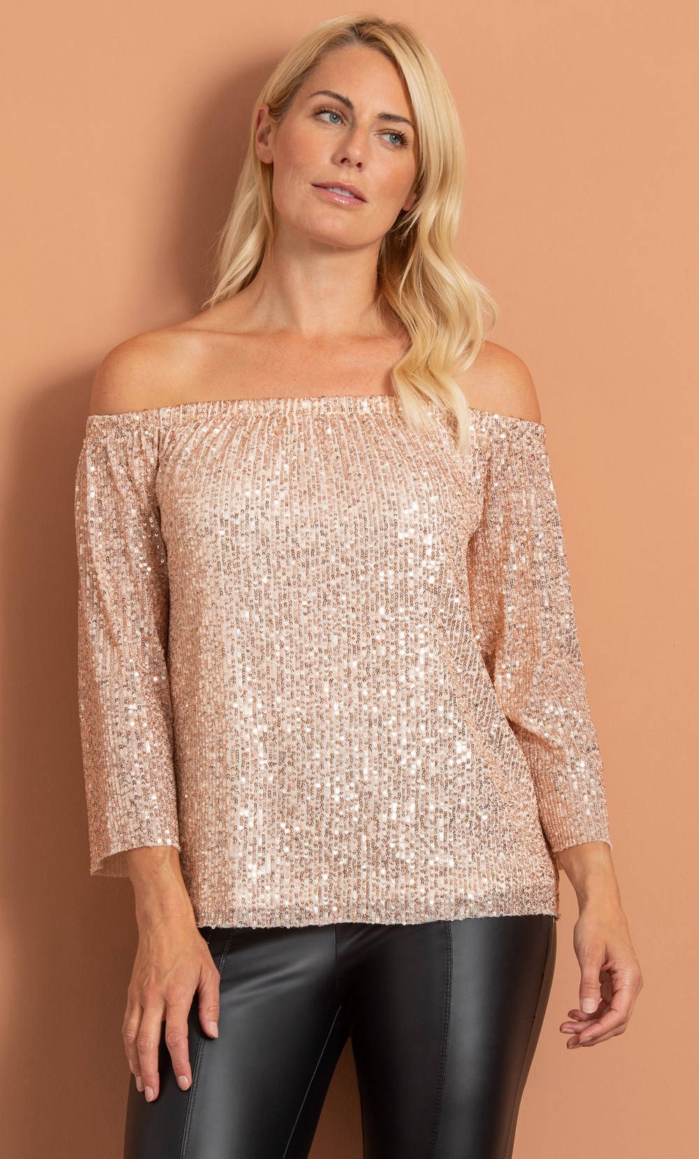 Bardot Sequin Top