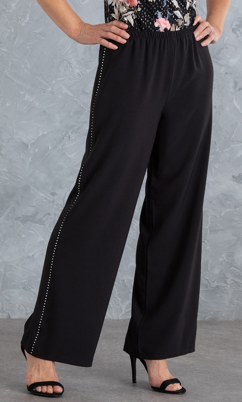 Anna Rose Embellished Wide Leg Trousers