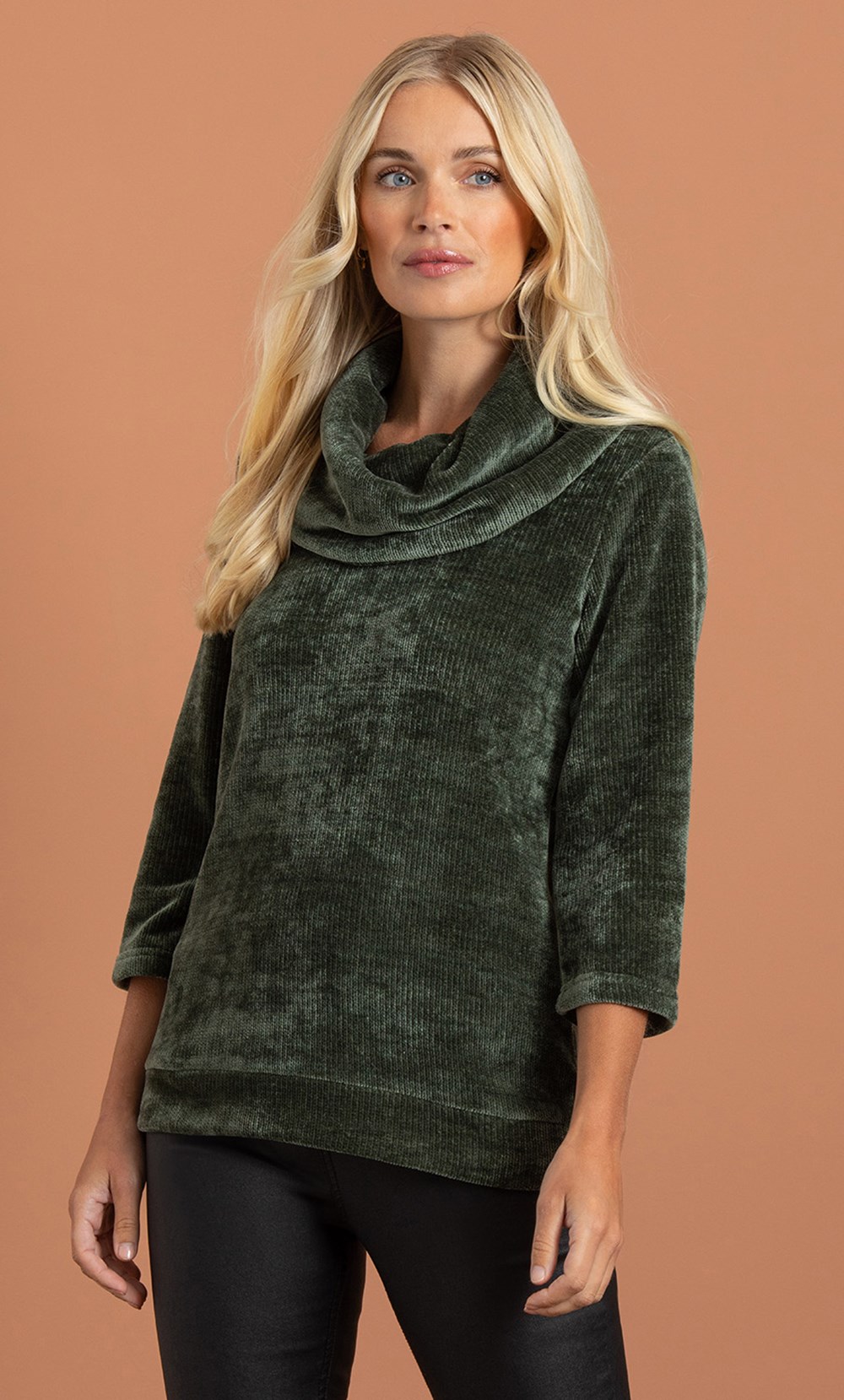 Chenille Cowl Neck Knit Top