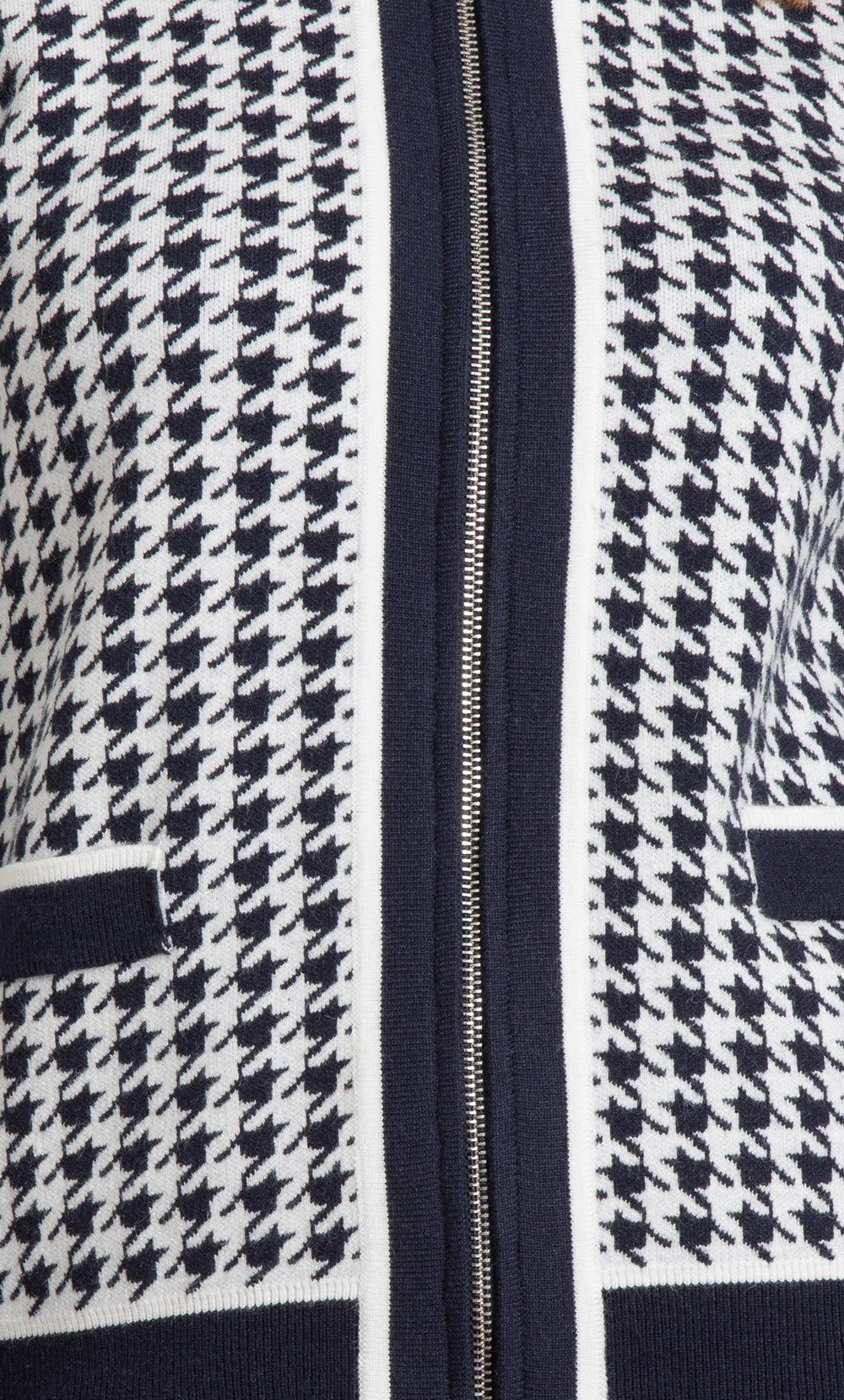 Anna Rose Dogtooth Zip Cardigan