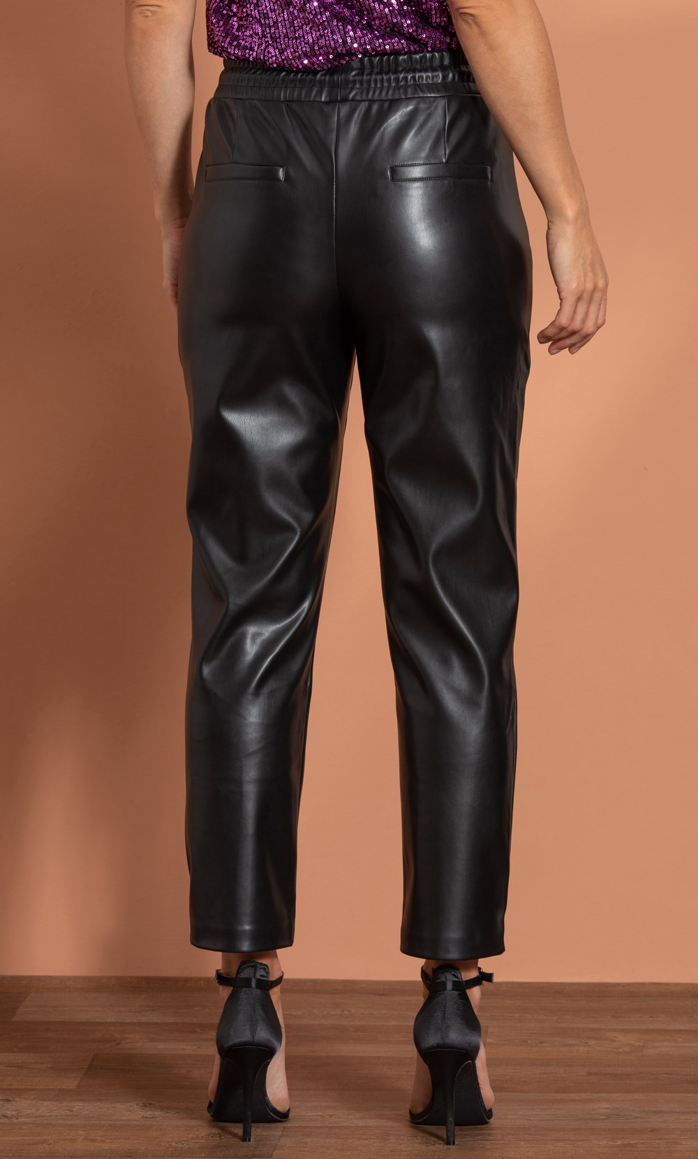 Faux Leather Joggers