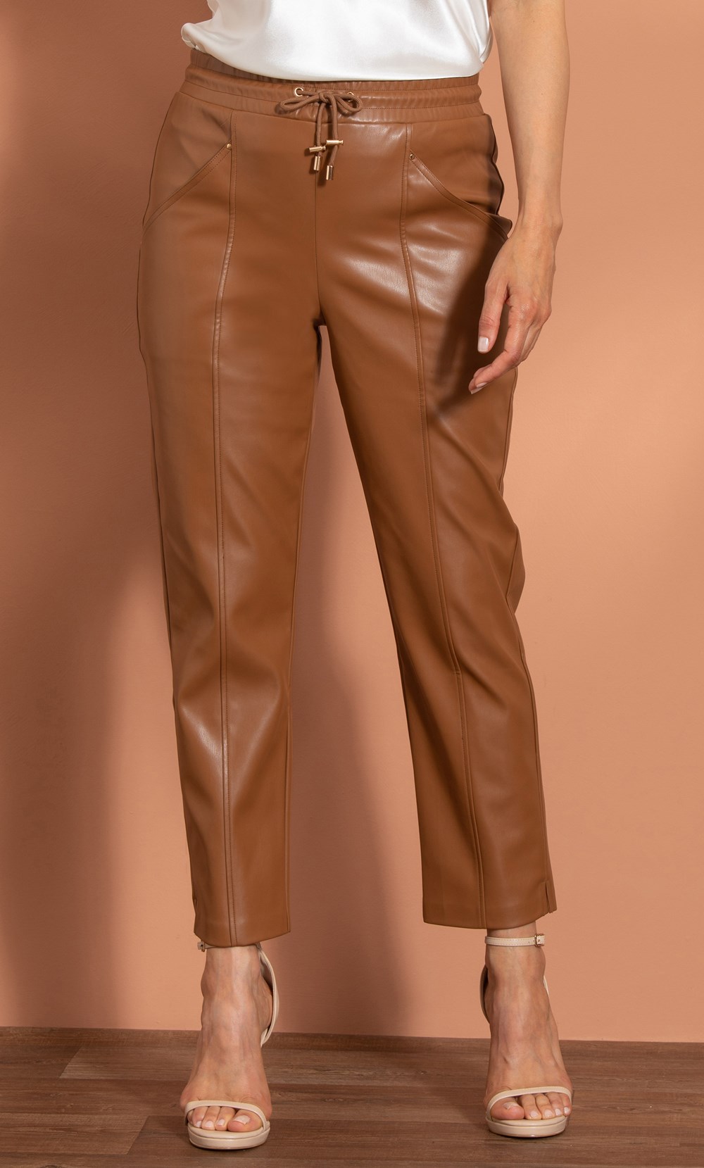 Faux Leather Joggers