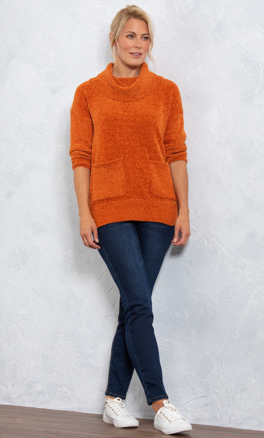 Cowl Neck Chenille Knit Top