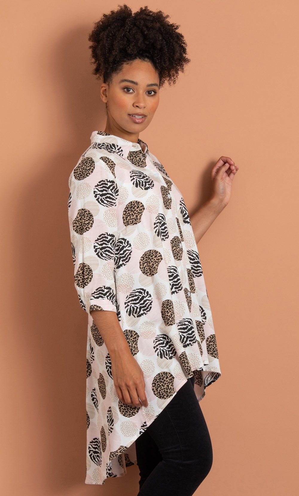 Circle Printed Oversized Shirt