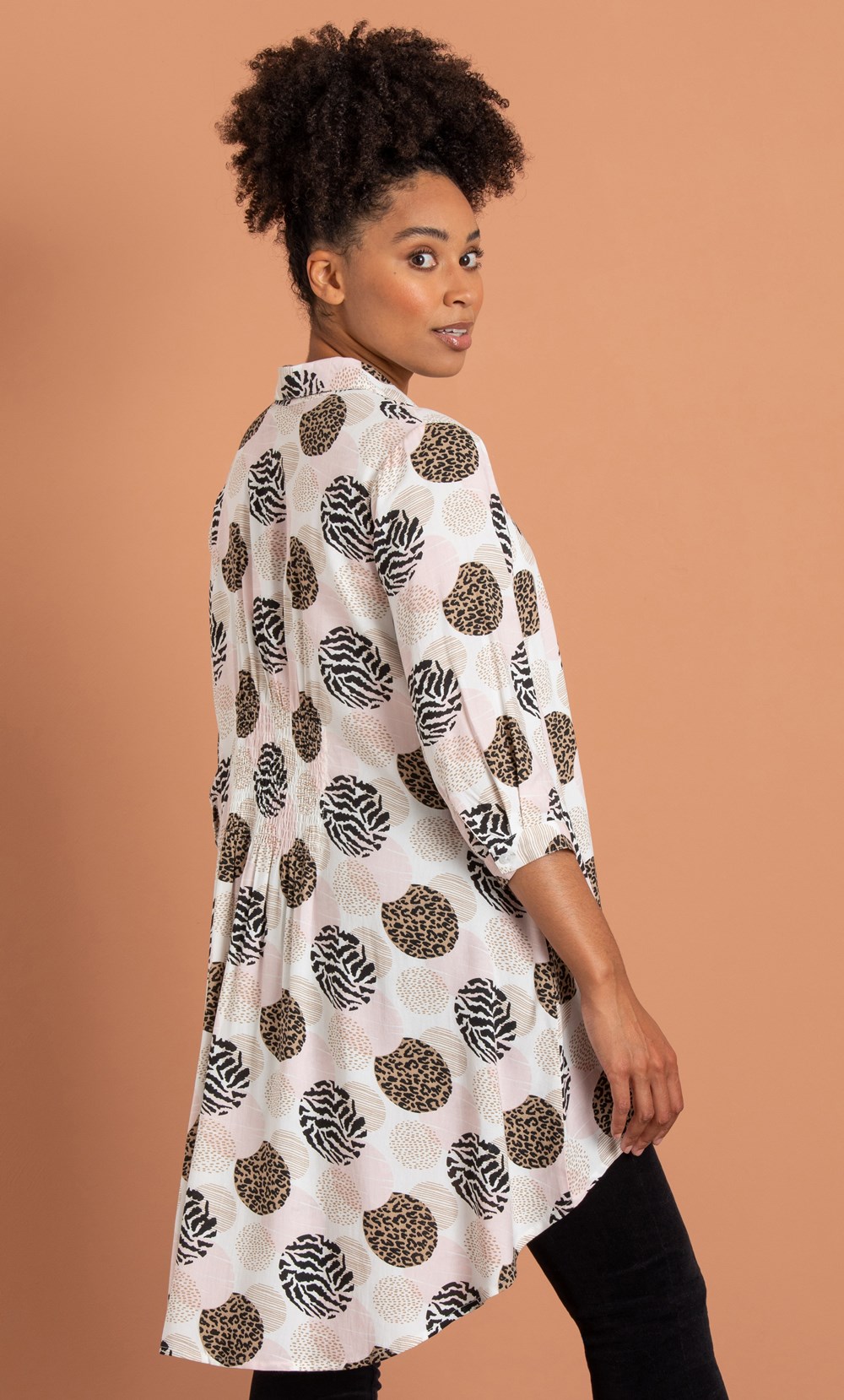 Circle Printed Oversized Shirt