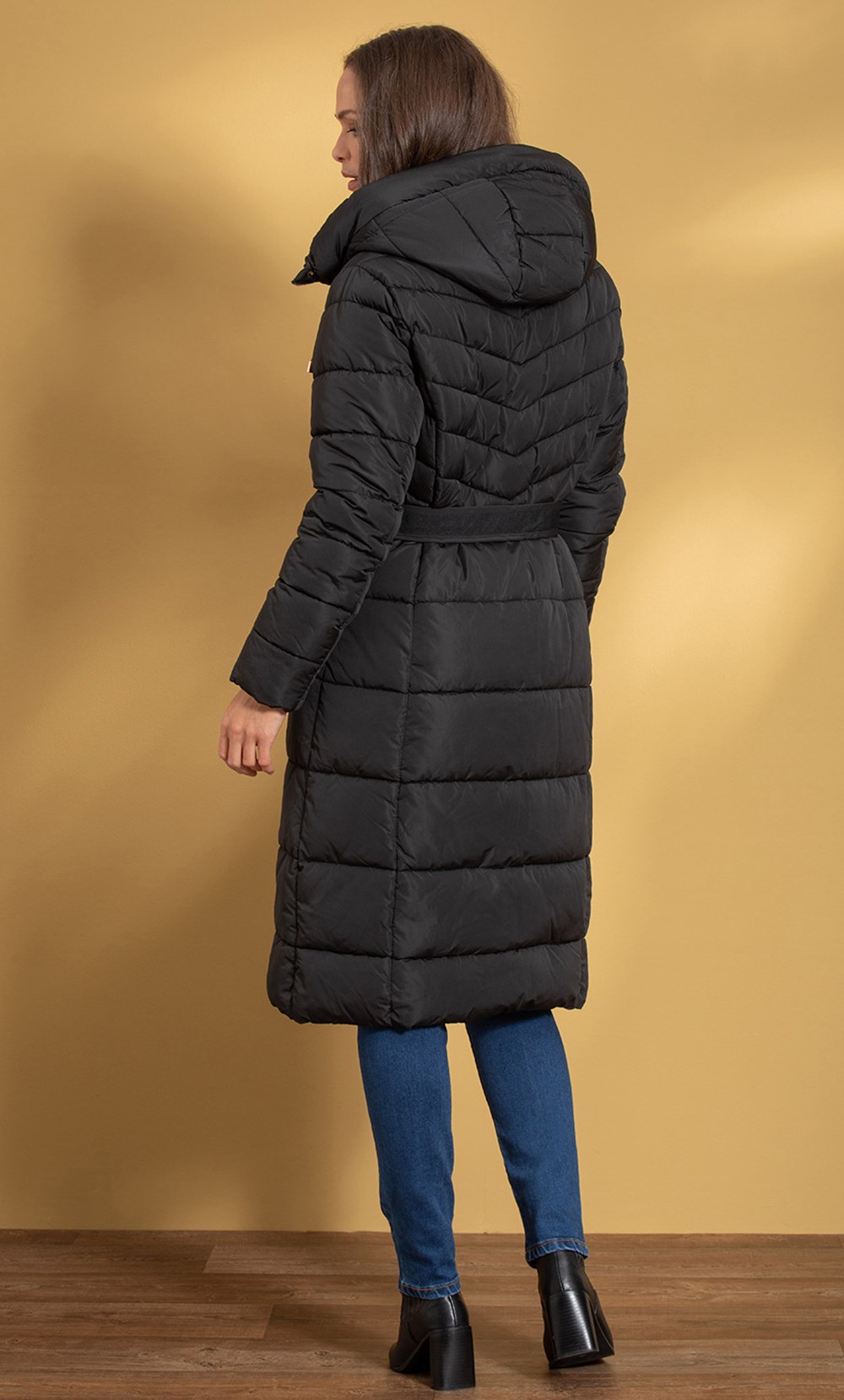 Padded Longline Belted Coat