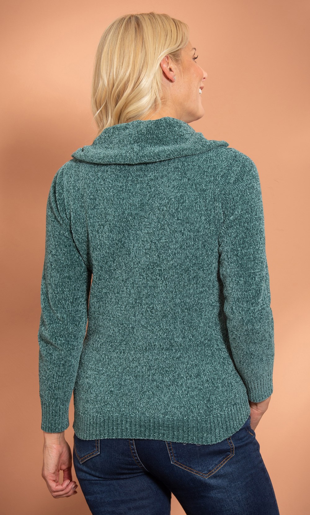 Cowl Neck Long Sleeve Chenille Top