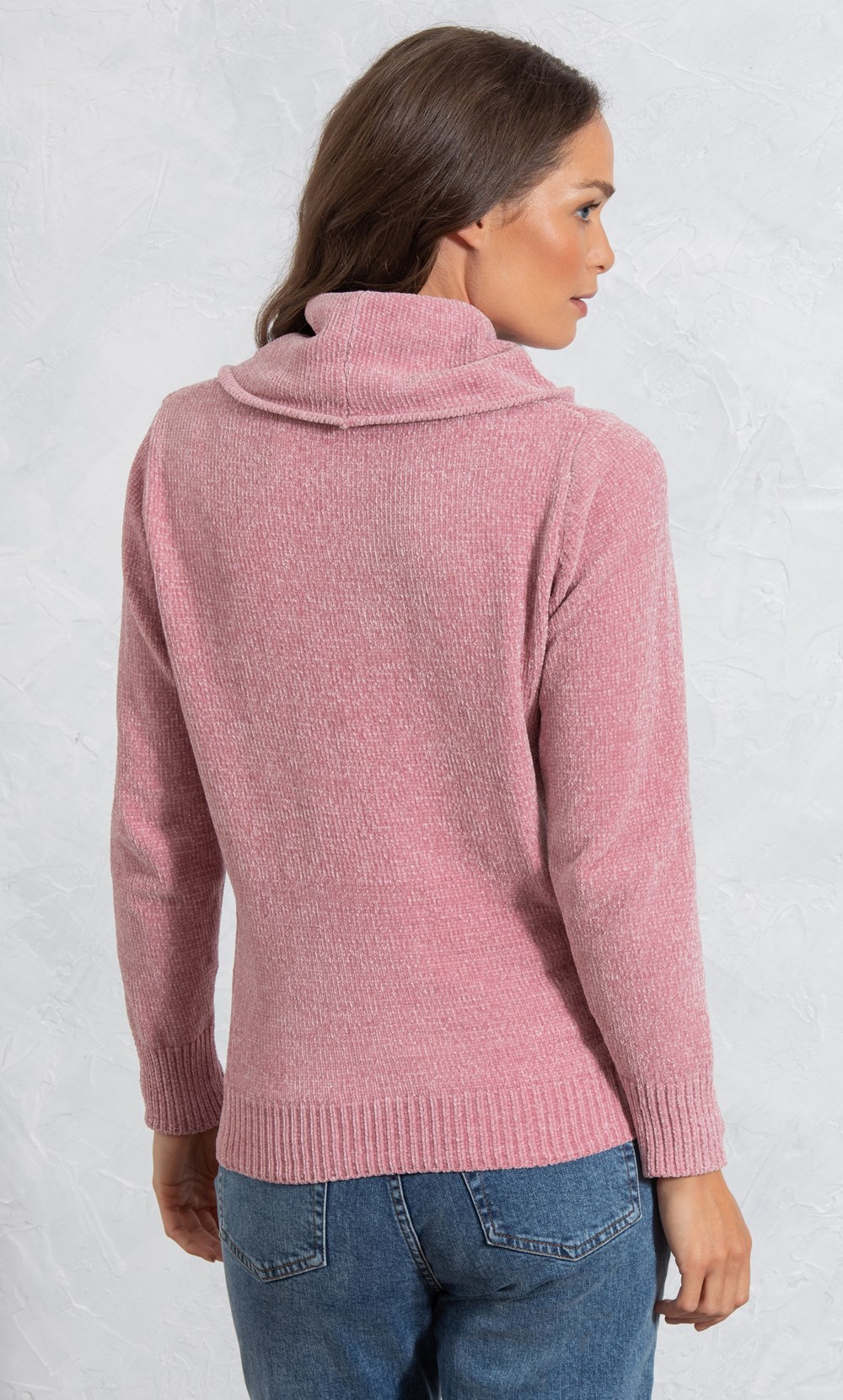 Cowl Neck Long Sleeve Chenille Top