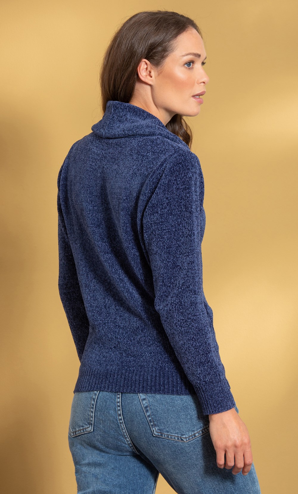 Cowl Neck Long Sleeve Chenille Top