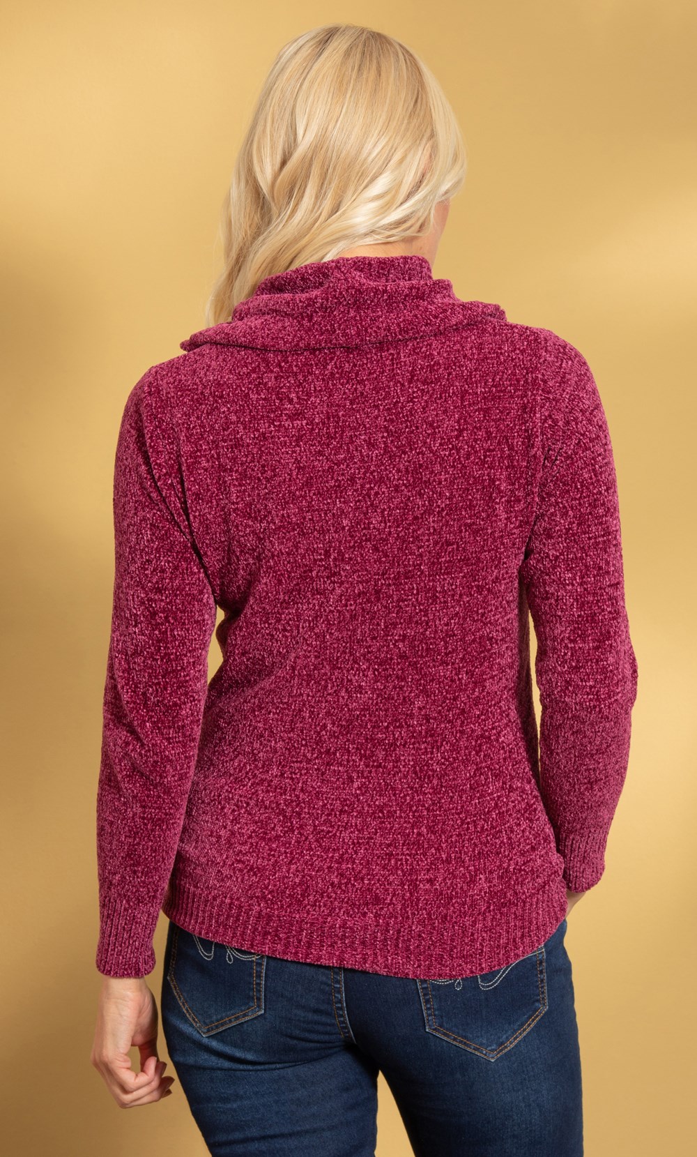 Cowl Neck Long Sleeve Chenille Top