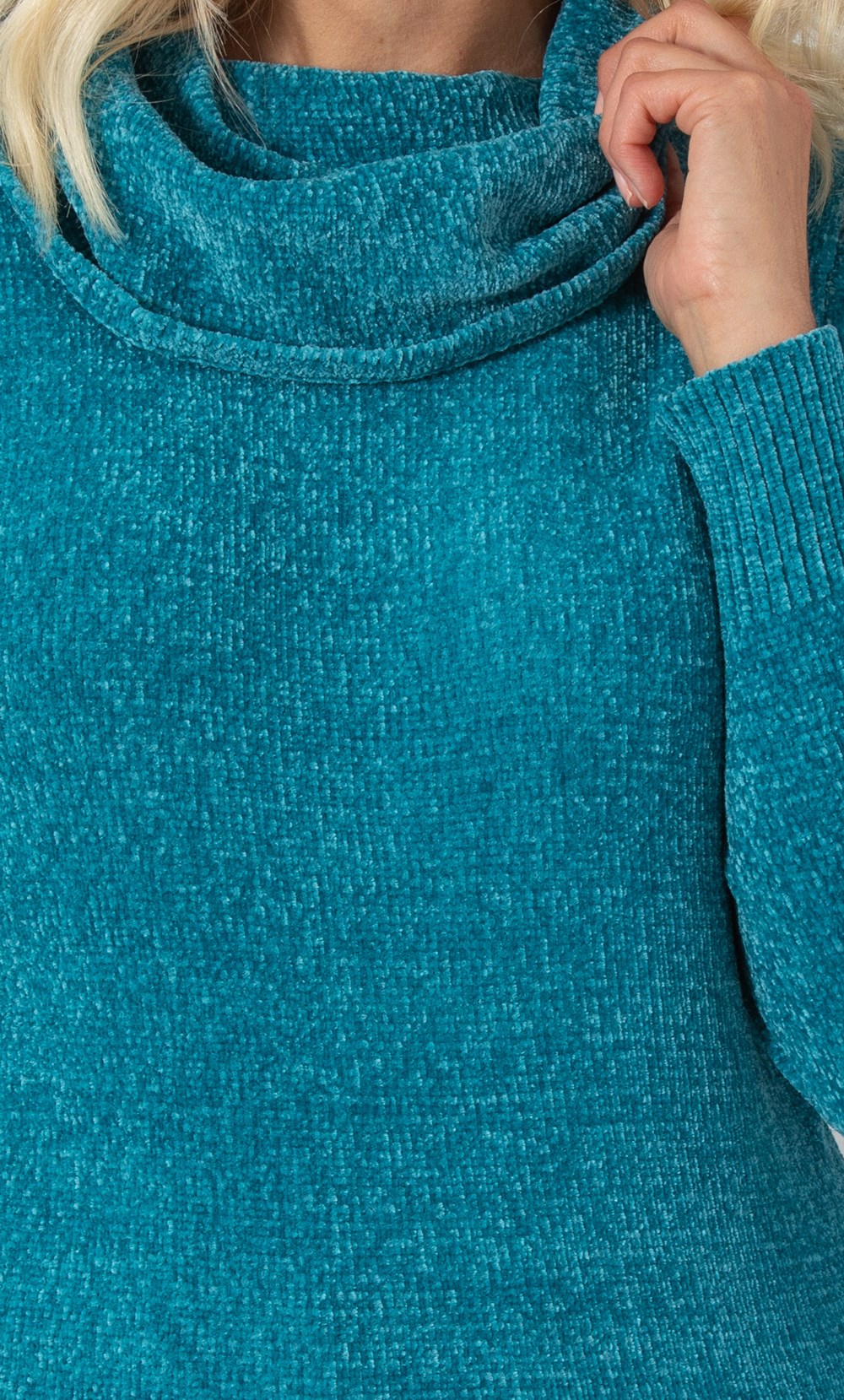 Cowl Neck Long Sleeve Chenille Top