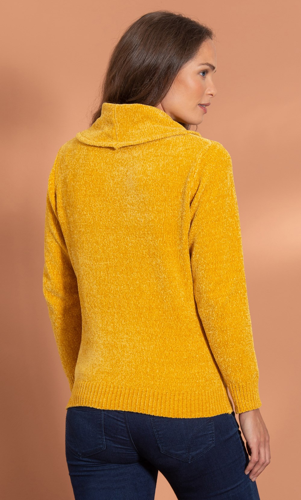 Cowl Neck Long Sleeve Chenille Top