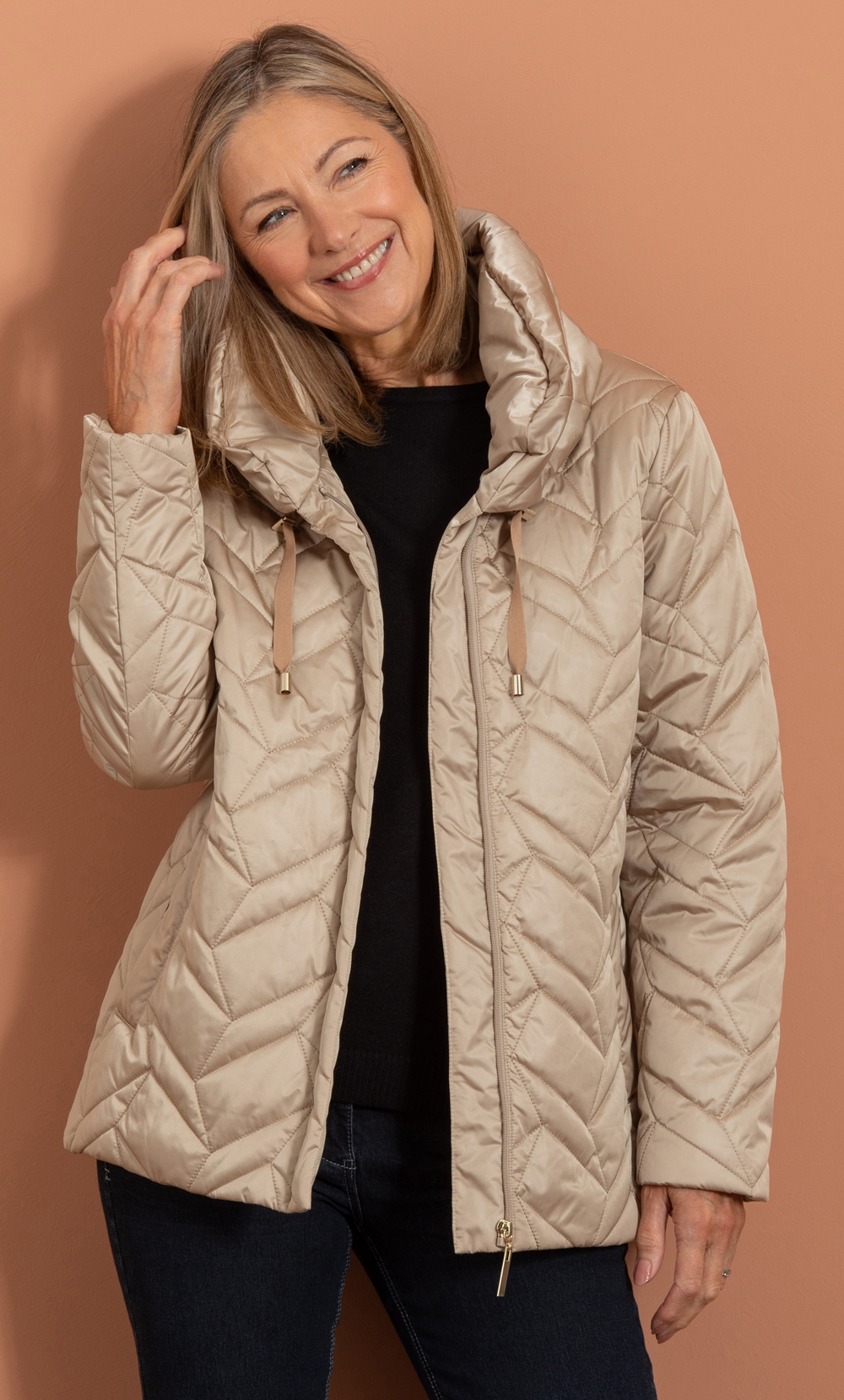 Anna Rose Geometric Quilted Jacket