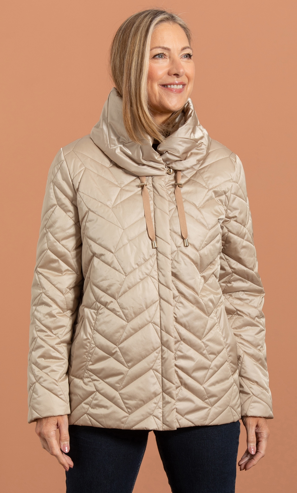 Anna Rose Geometric Quilted Jacket