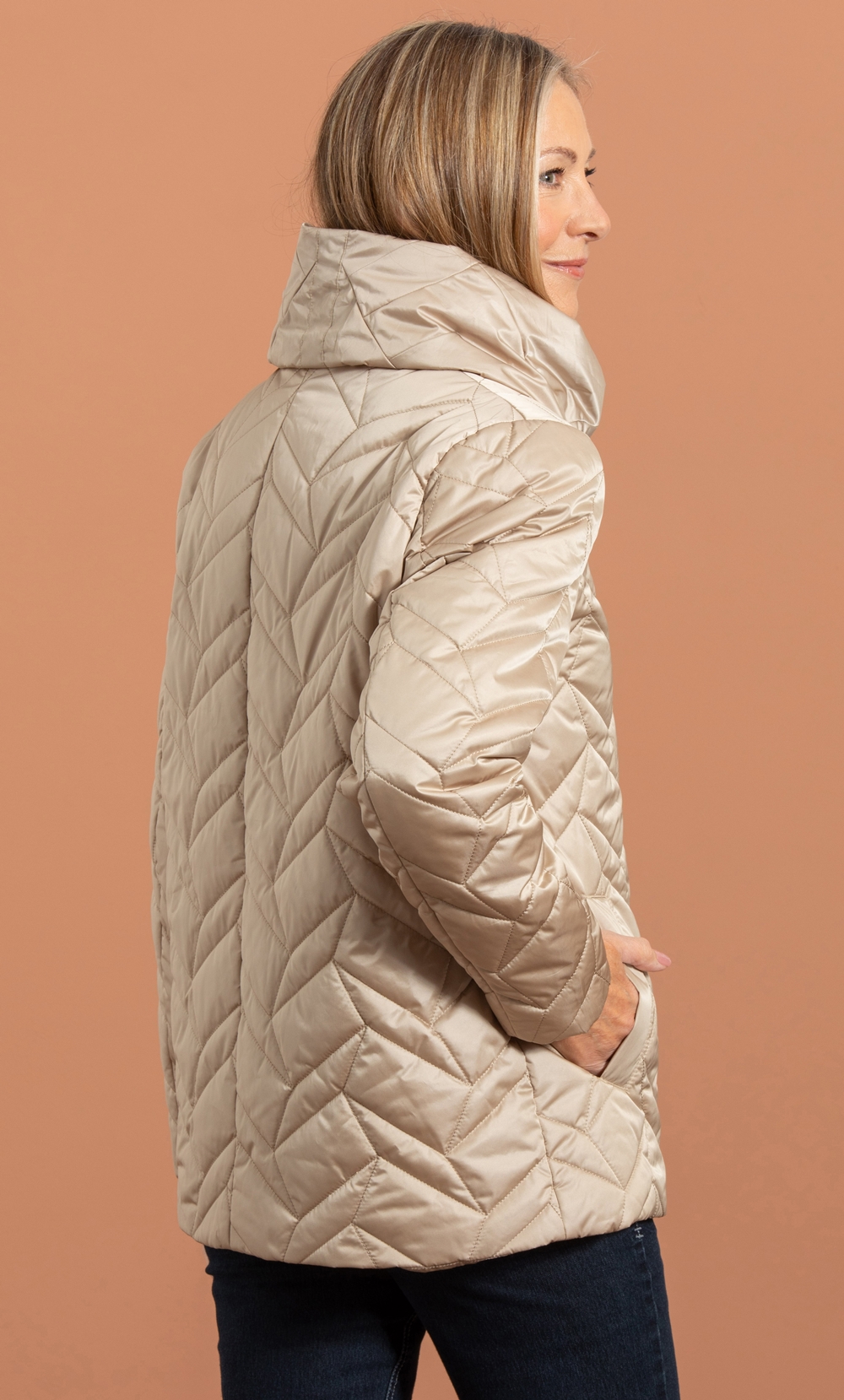 Anna Rose Geometric Quilted Jacket