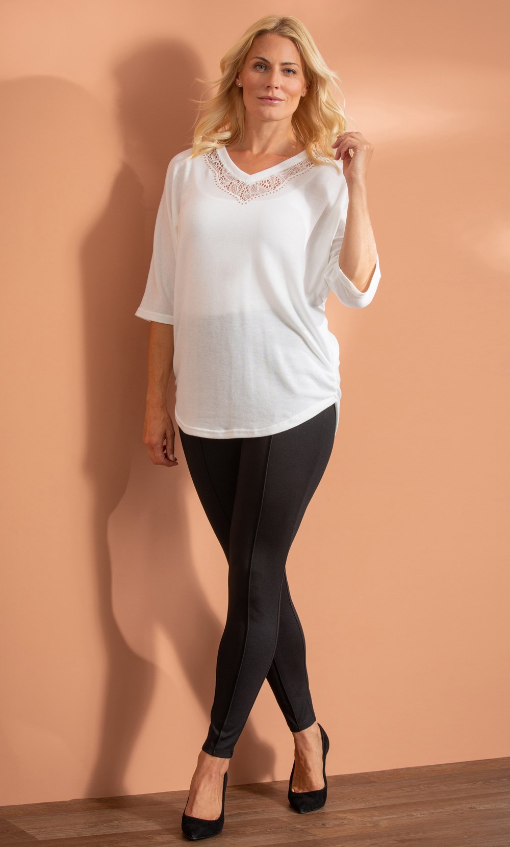 Lace Trim Lightweight Knit Top