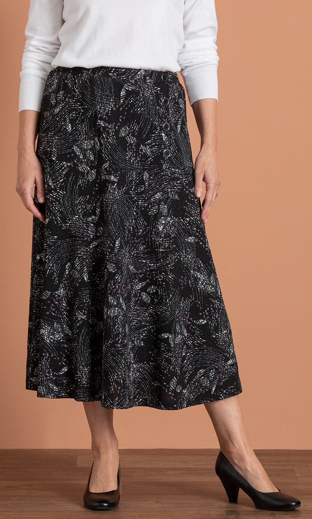 Anna Rose Printed Midi Skirt