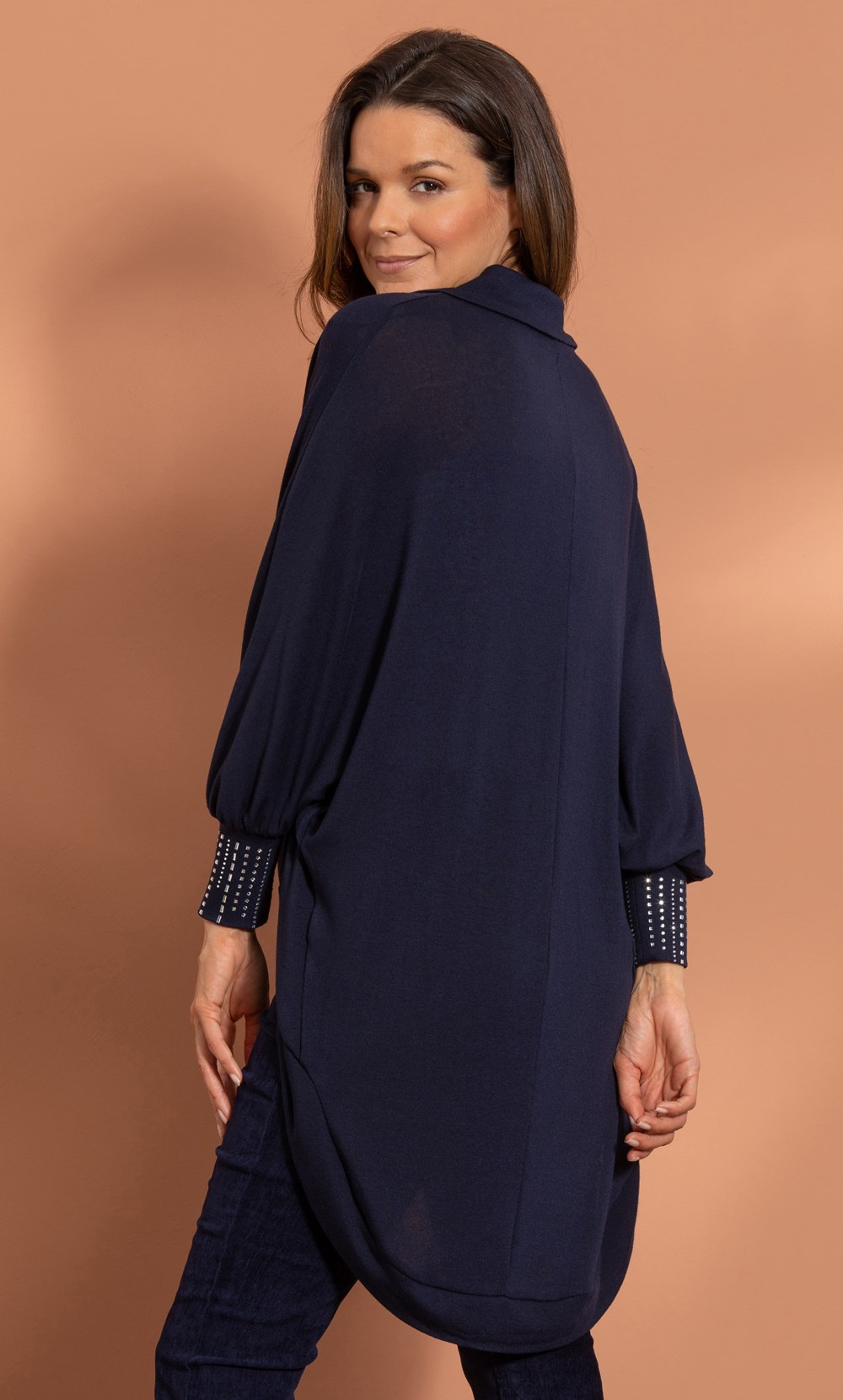 Embellished Longline Knitted Cover Up