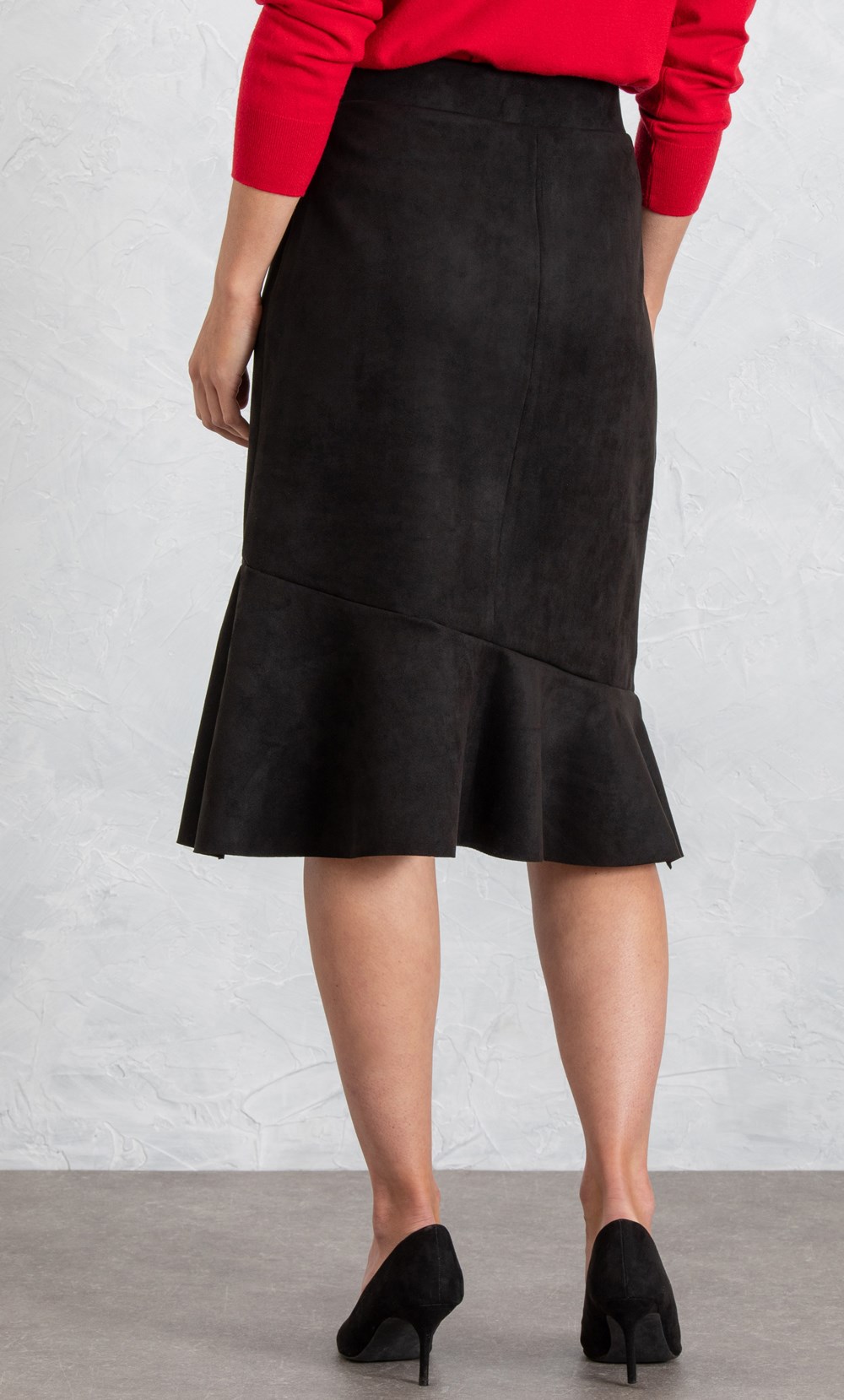 Suedette Fluted Pull On Skirt