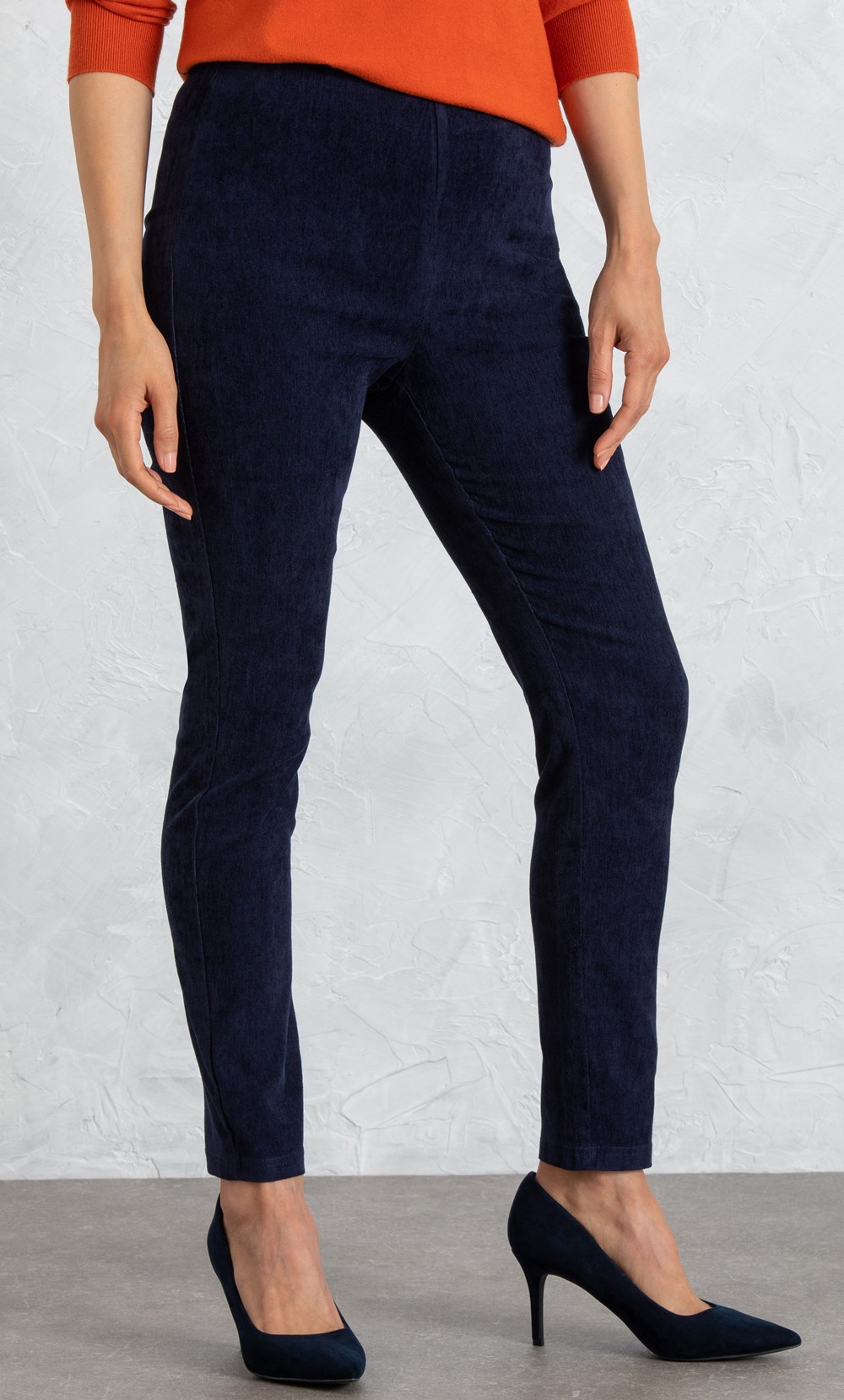 Slim Leg Stretch Chenille Trousers