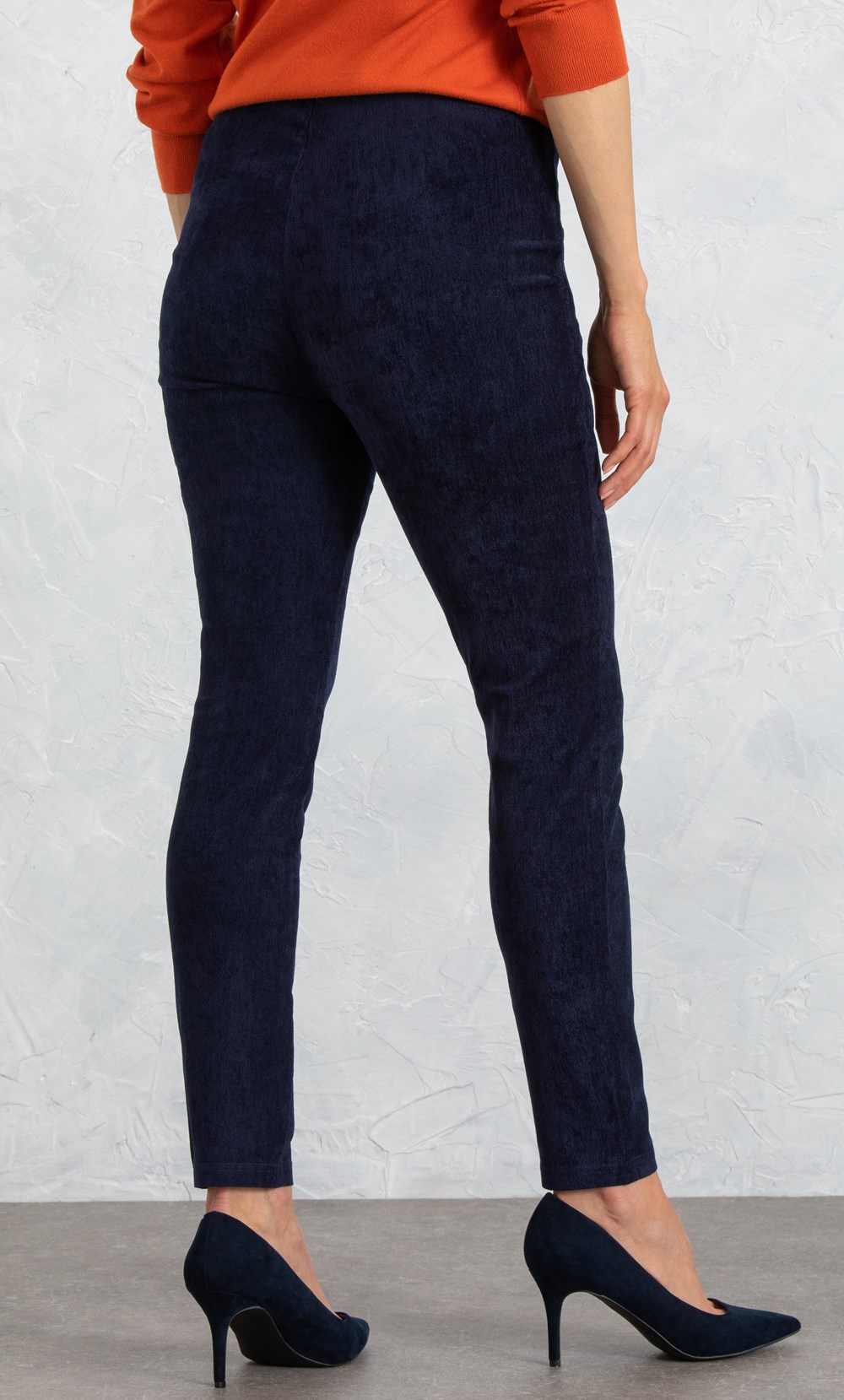 Slim Leg Stretch Chenille Trousers