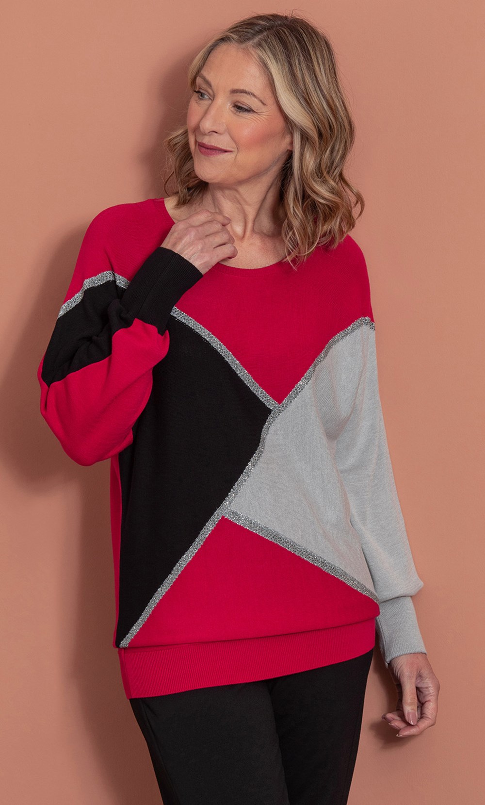 Anna Rose Colour Block Knit Top