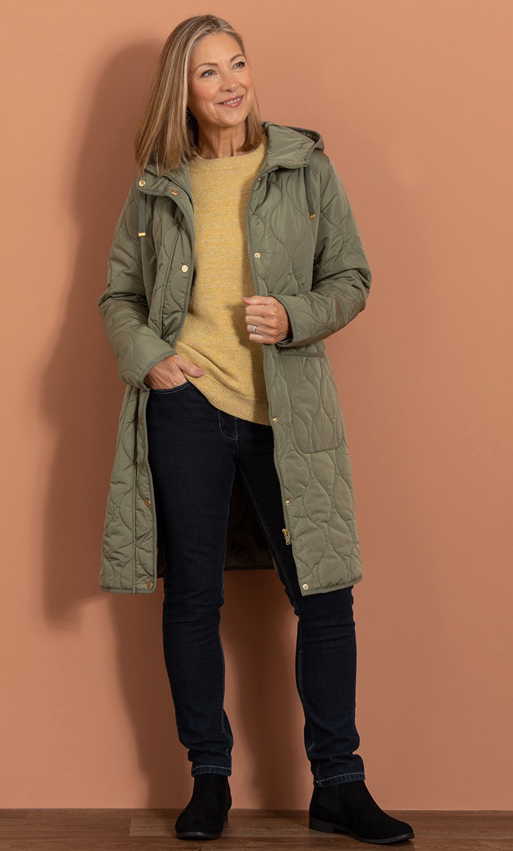 Anna Rose Hooded Quilted Coat