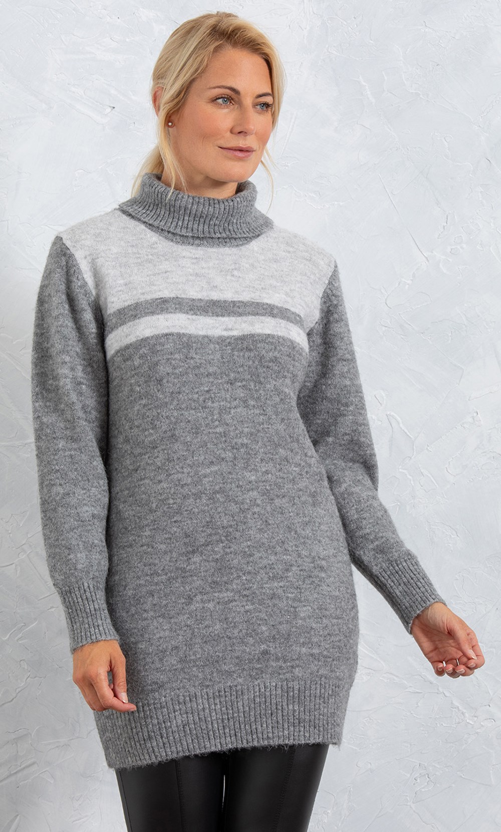 Colour Block Knitted Tunic Top