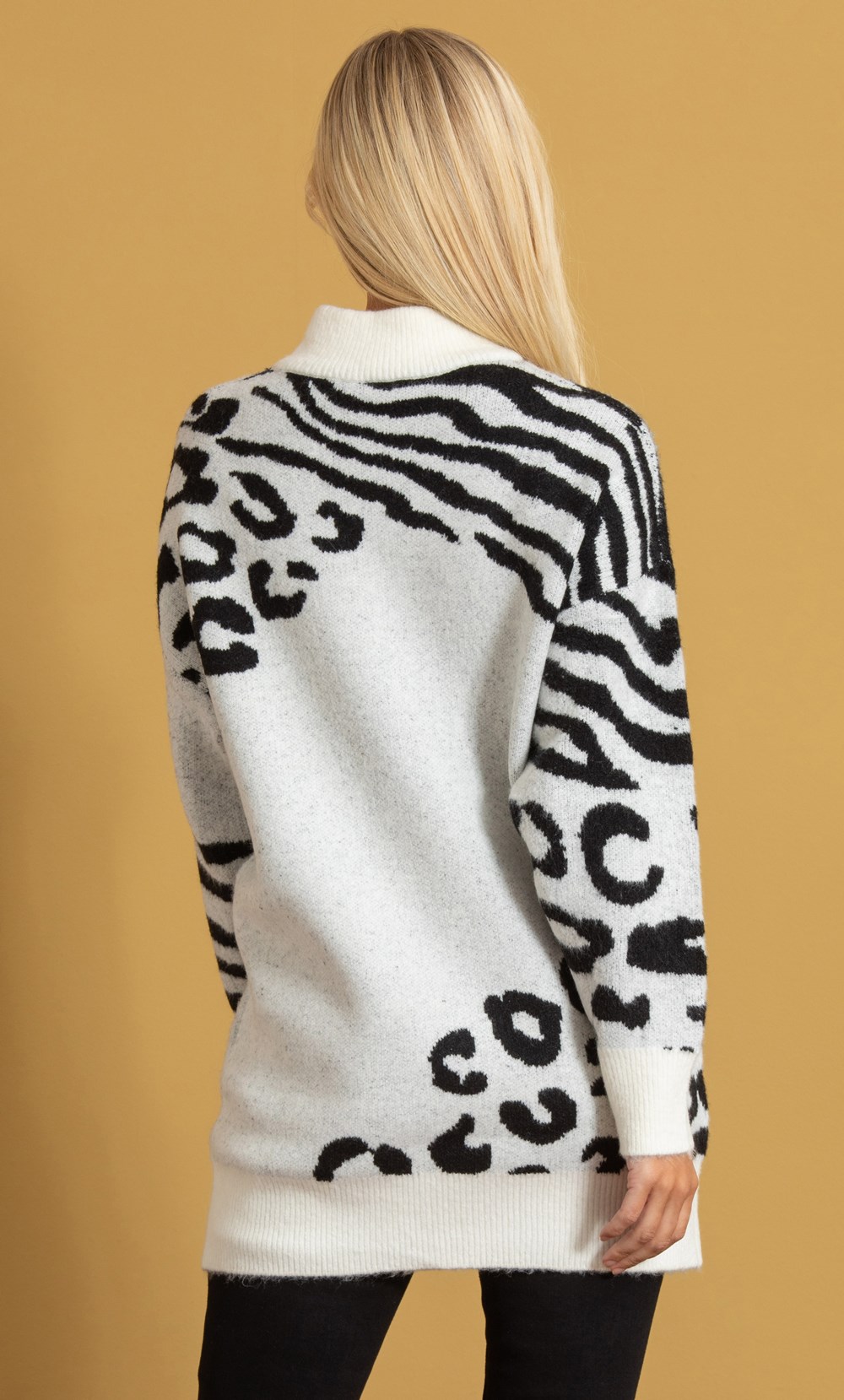 Drop Sleeve Animal Knit Top