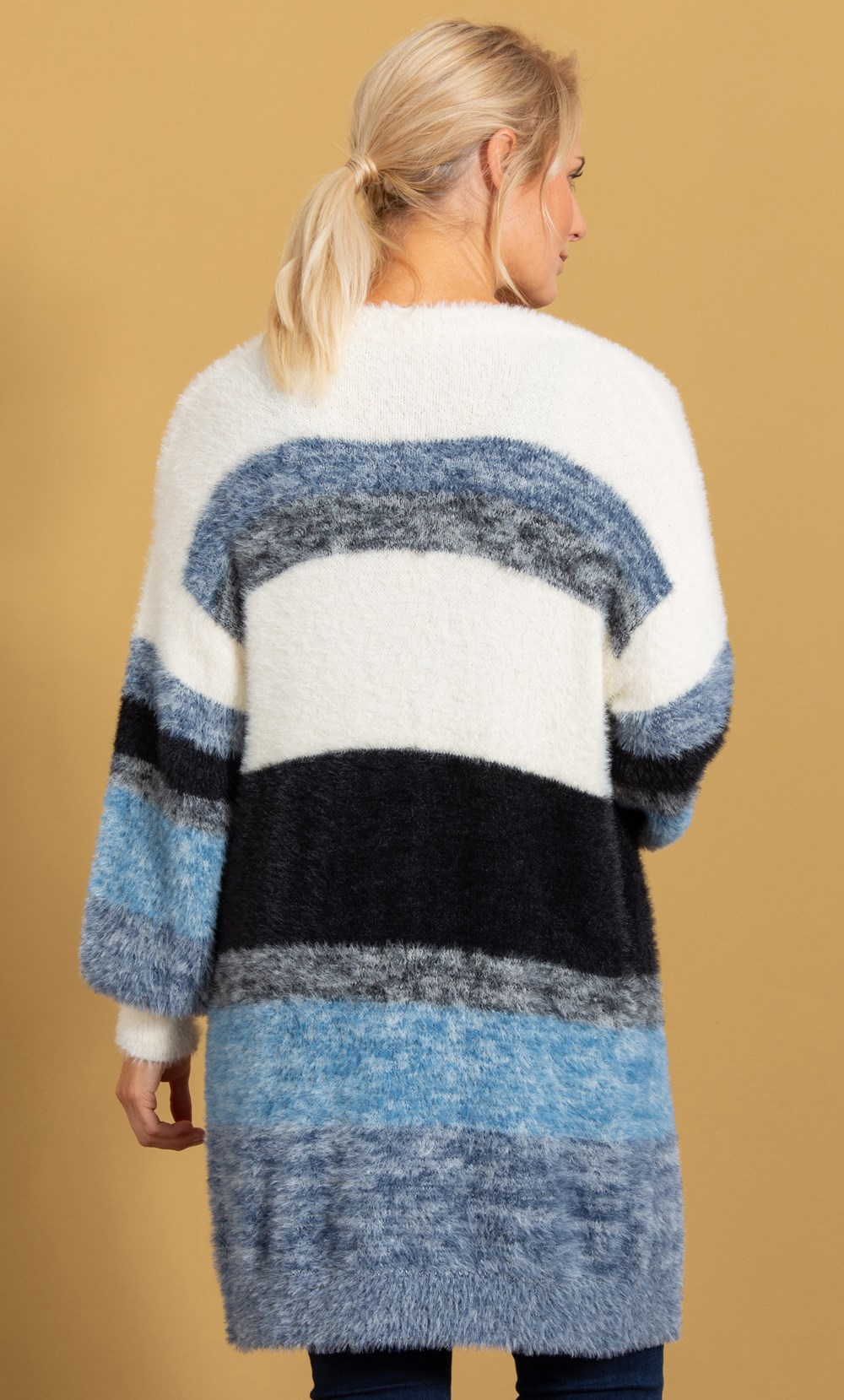 Stripe Eyelash Knit Cardigan